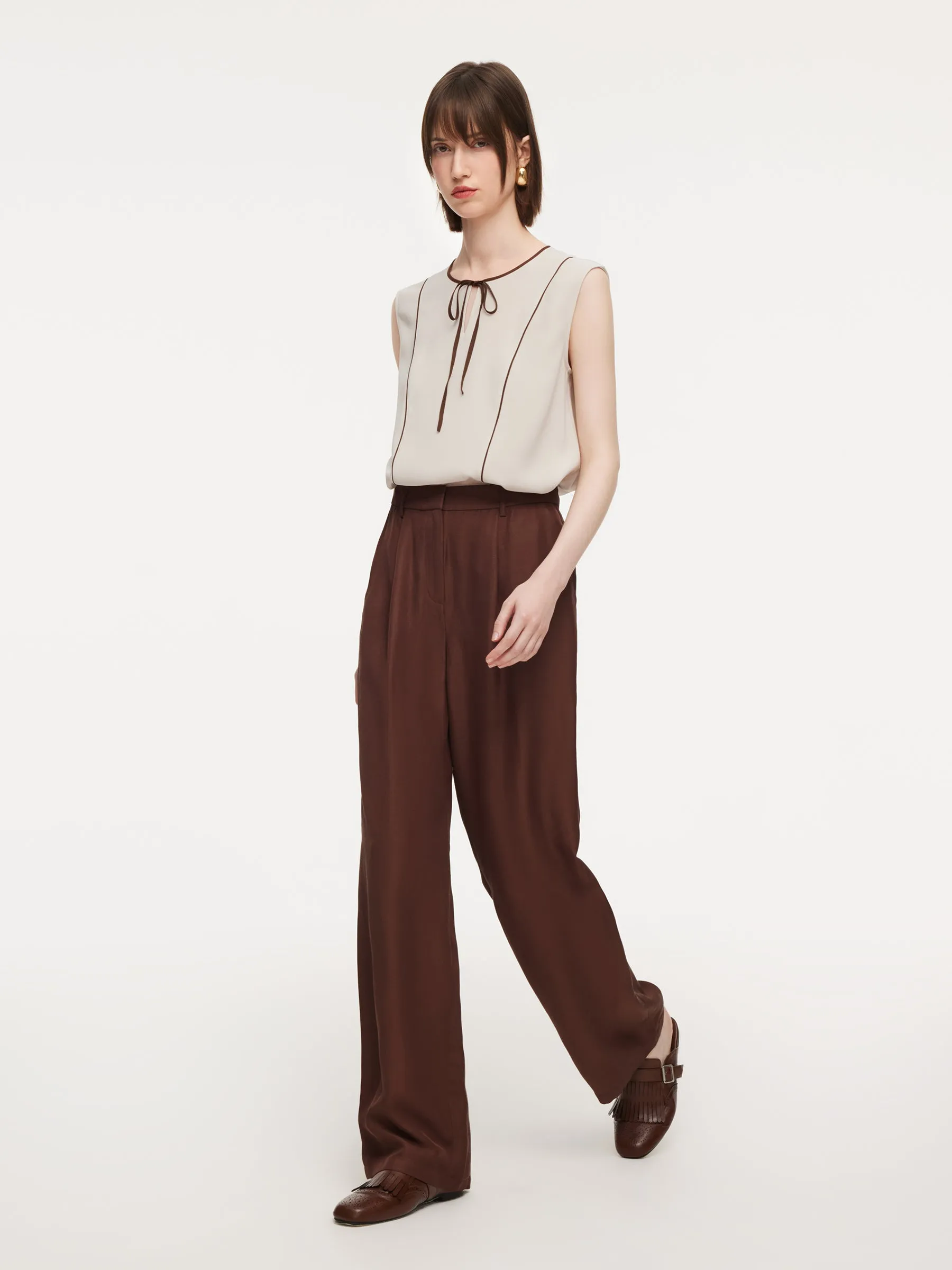 Tencel Acetate Linen Blend Women Pants sold by Goelia product image thumbnail 4