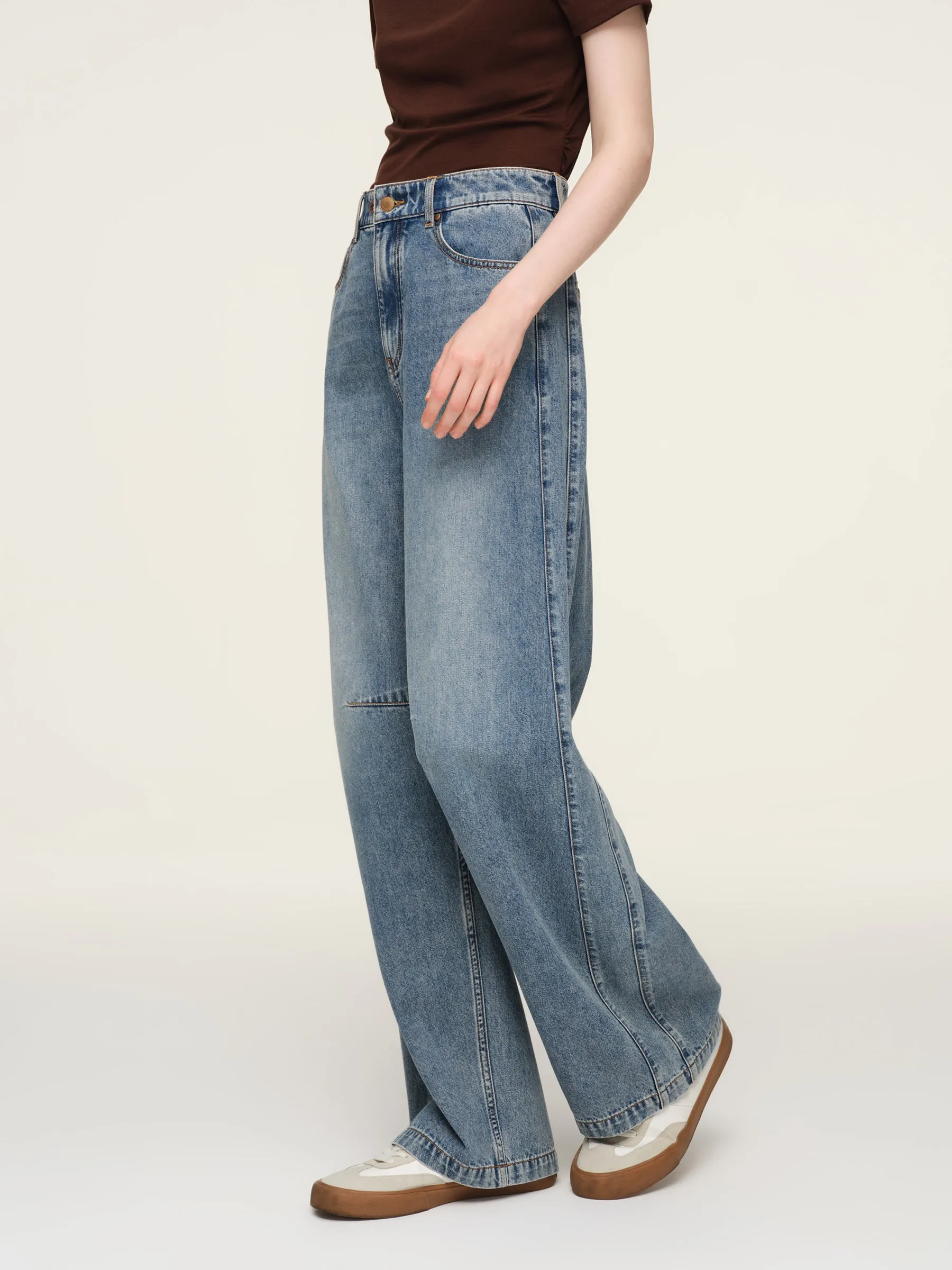 Cotton Denim Adjustable Waist Women Curved Jeans sold by Goelia product image thumbnail 2