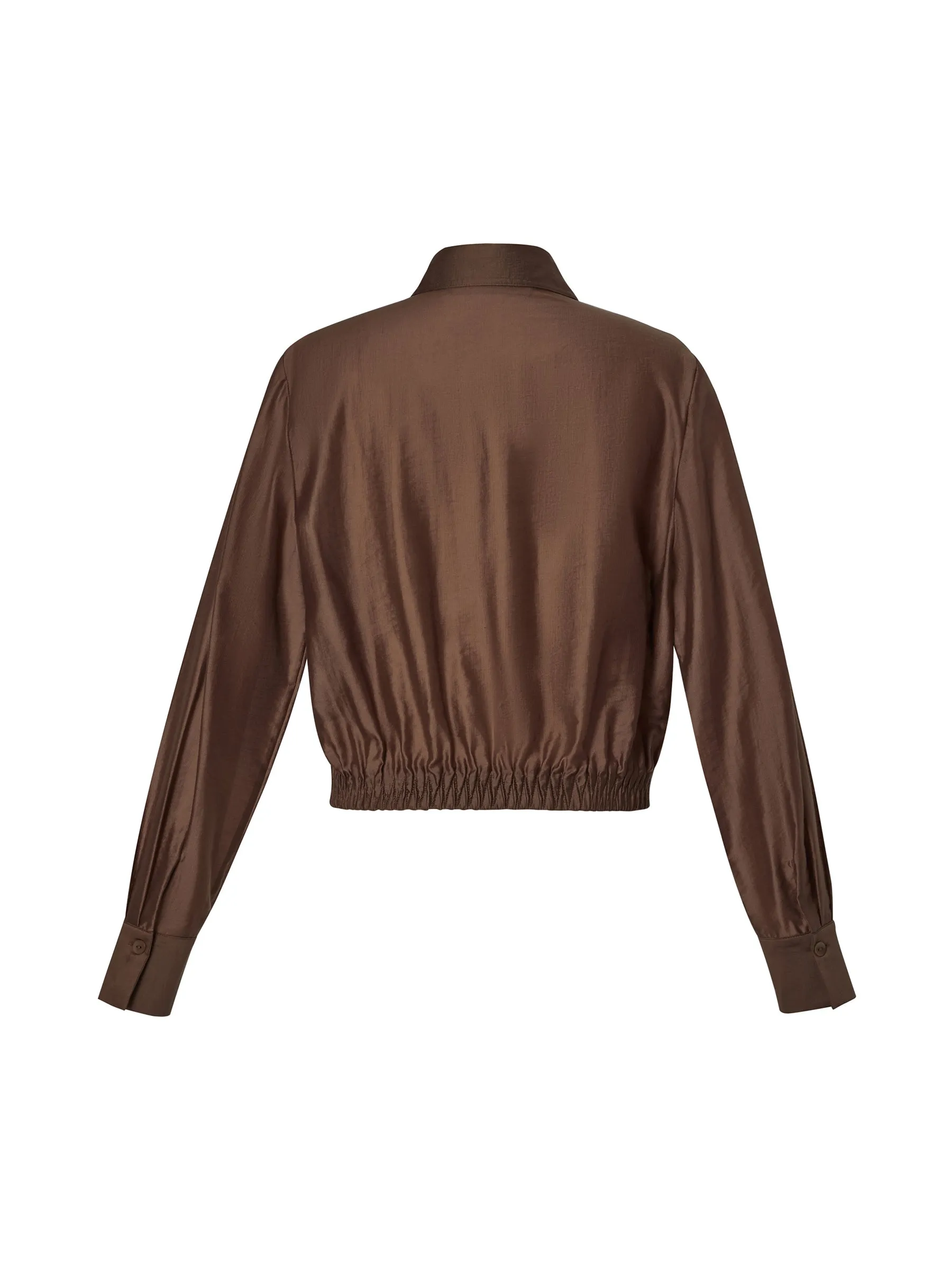 Tencel Blend Women Sheer Cropped Jacket sold by Goelia product image thumbnail 2