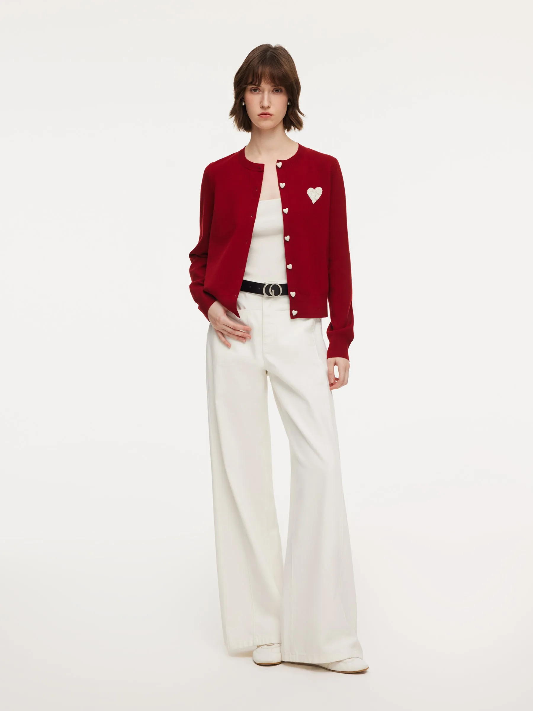 100% Cotton Denim Women Wide Leg Jeans With Belt sold by Goelia product image thumbnail 4