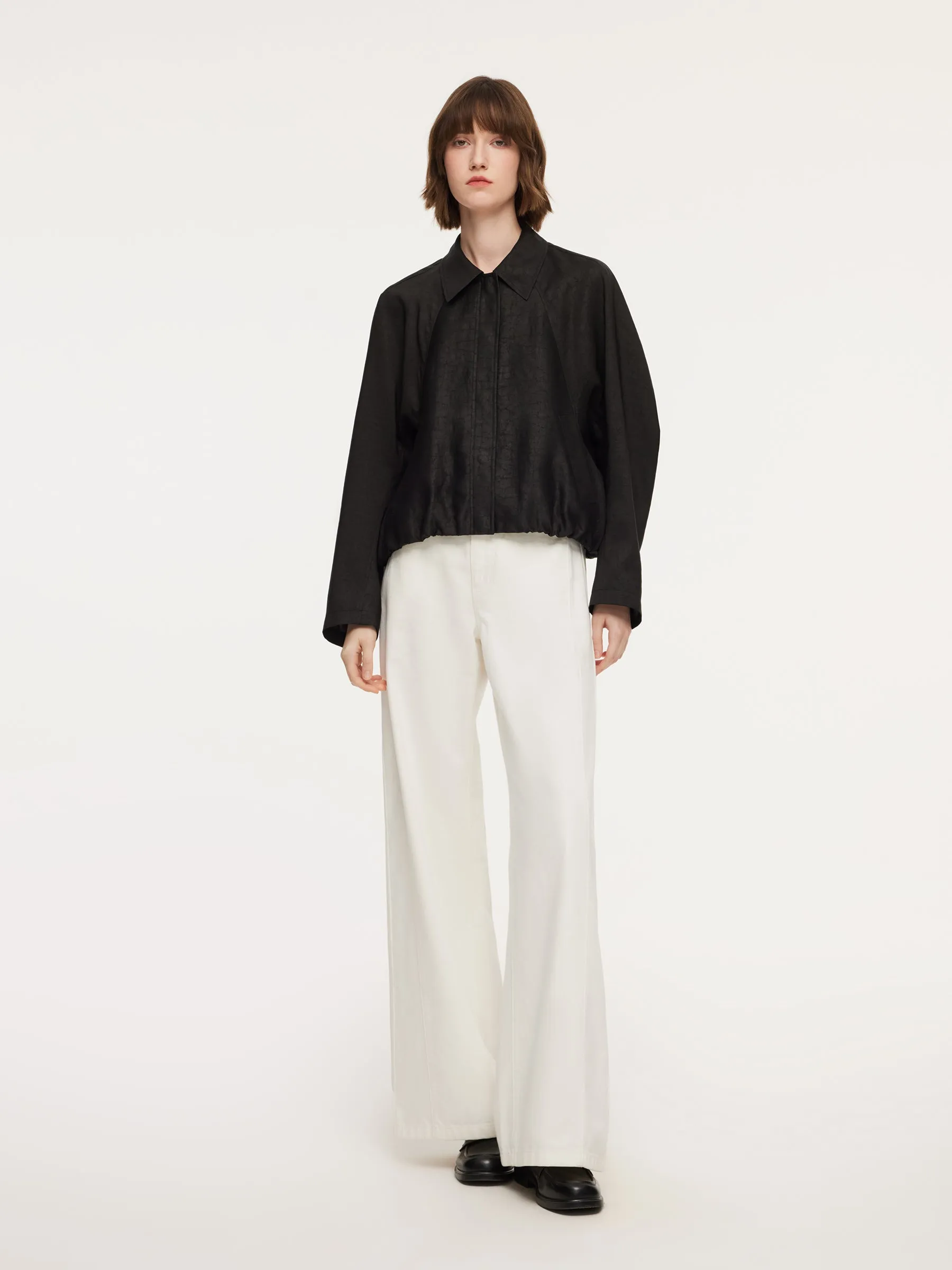 18MM Gambiered Canton Gauze Balloon Hem Women Jacket sold by Goelia product image thumbnail 2