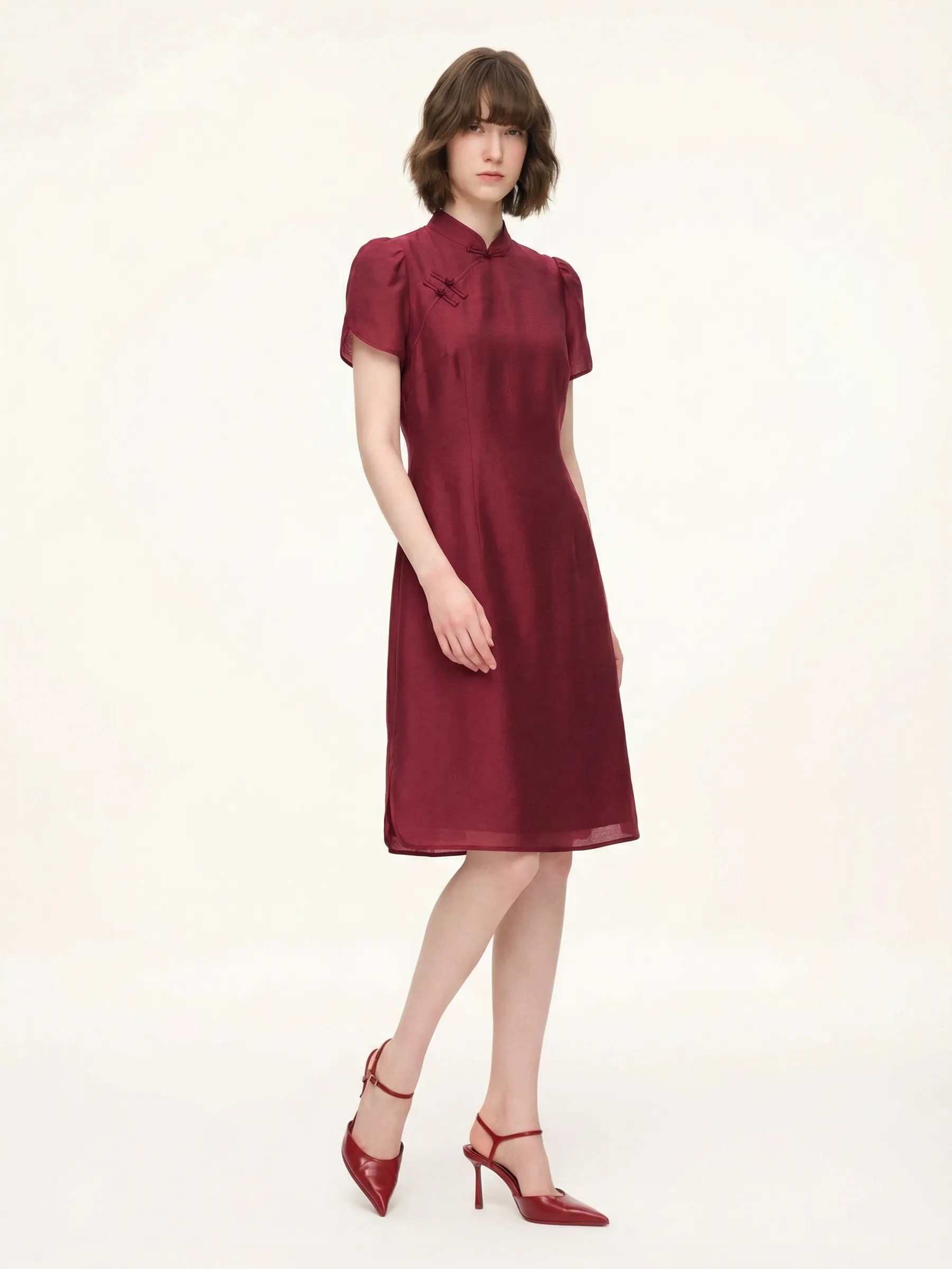 Tencel Blend Women Qipao Mini Dress sold by Goelia product image thumbnail 2