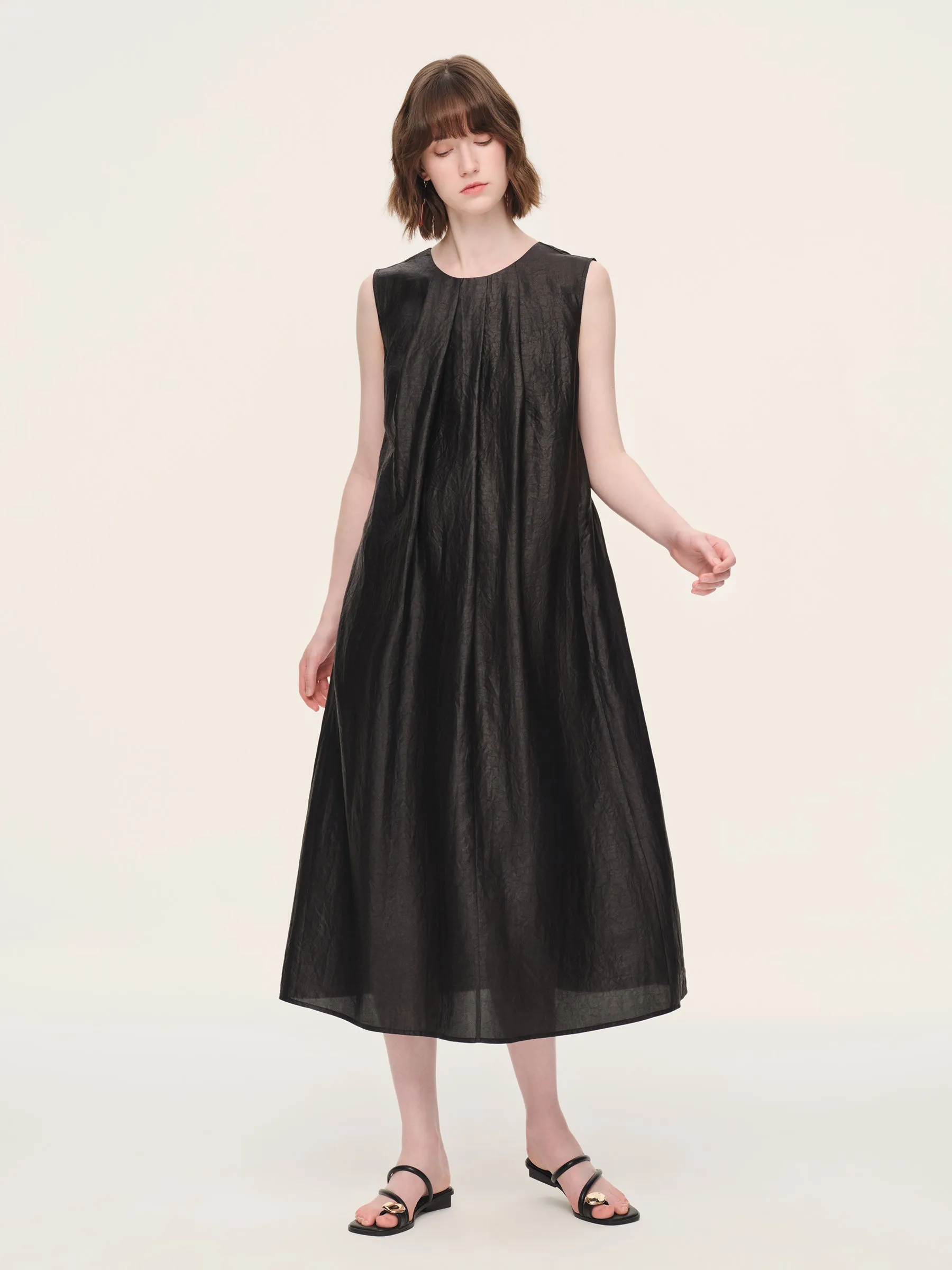 12MM Gambiered Canton Gauze Reversible Women Sleeveless Maxi Dress sold by Goelia product image thumbnail 2