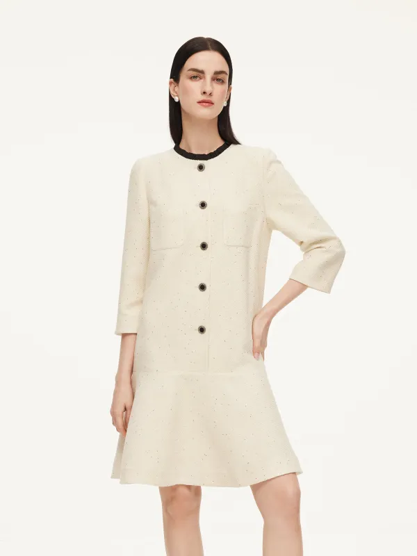 Sequins A-Line Ruffle Hem Women Mini Dress made by Goelia