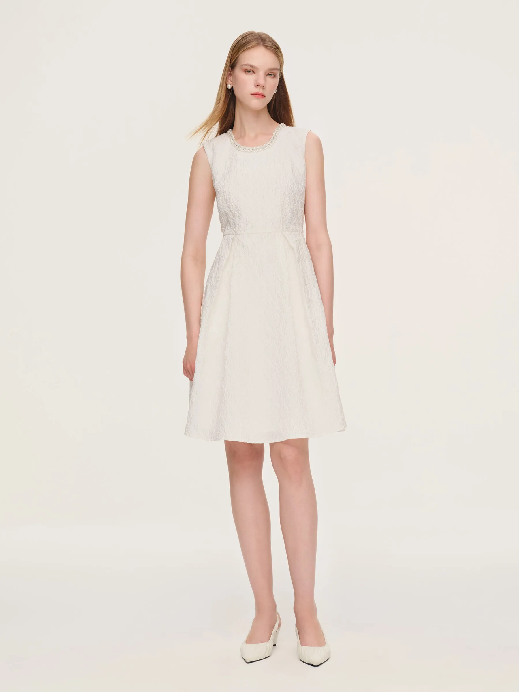 Jacquard Sleeveless Women Mini Dress sold by Goelia product image thumbnail 2