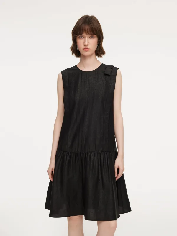 18MM Gambiered Canton Gauze Women Sleeveless Mini Dress sold by Goelia