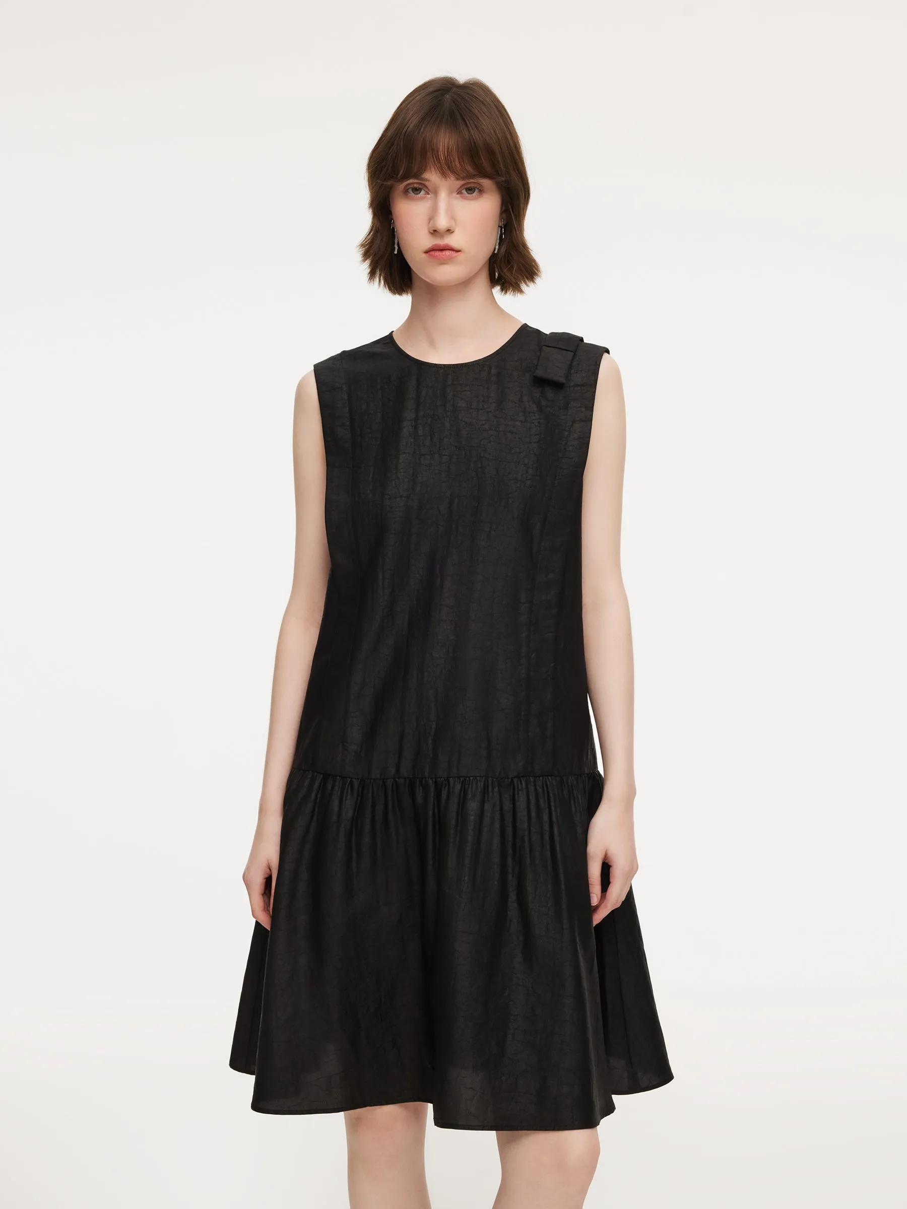 18MM Gambiered Canton Gauze Women Sleeveless Mini Dress sold by Goelia