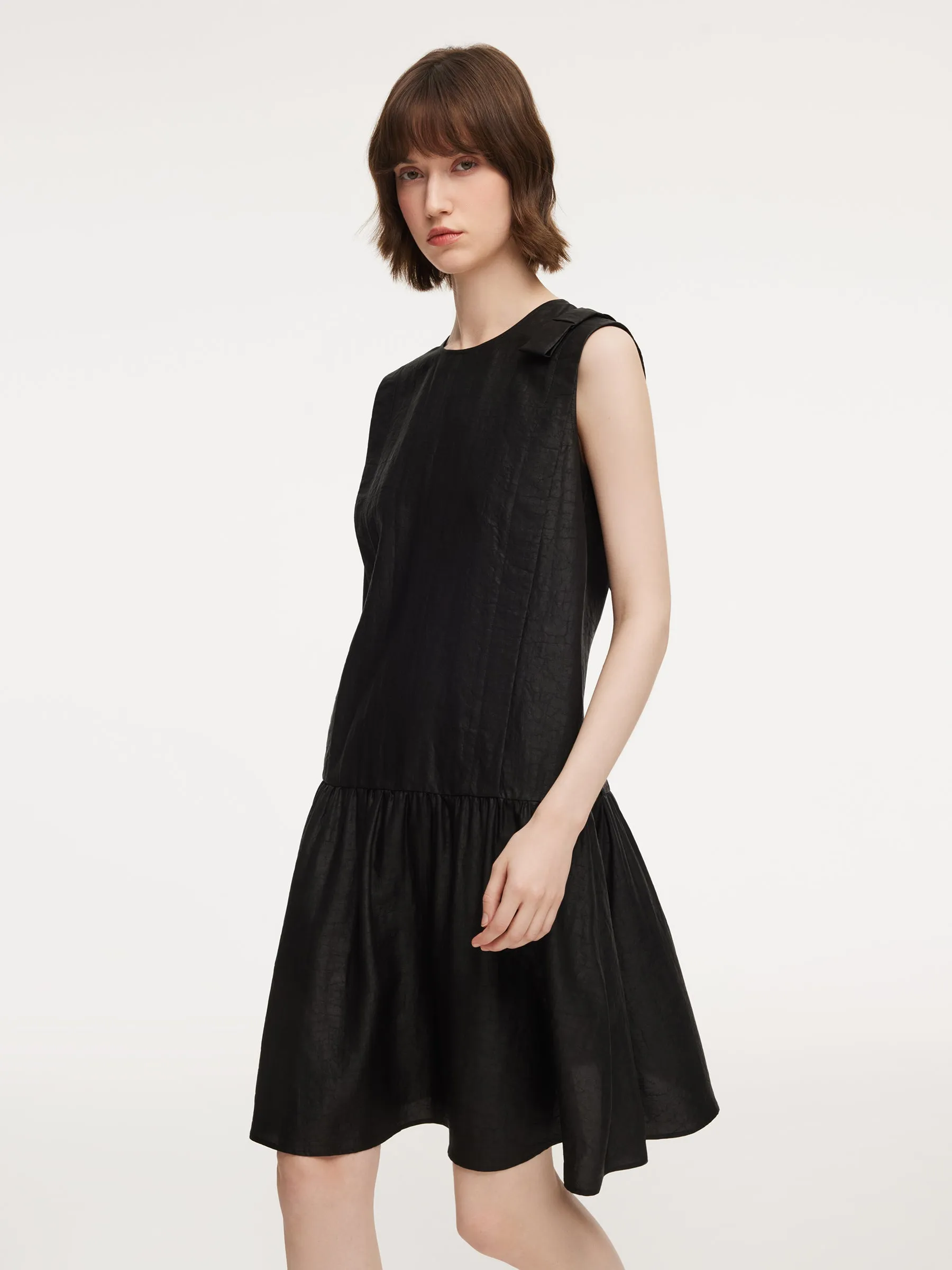 18MM Gambiered Canton Gauze Women Sleeveless Mini Dress sold by Goelia product image thumbnail 4