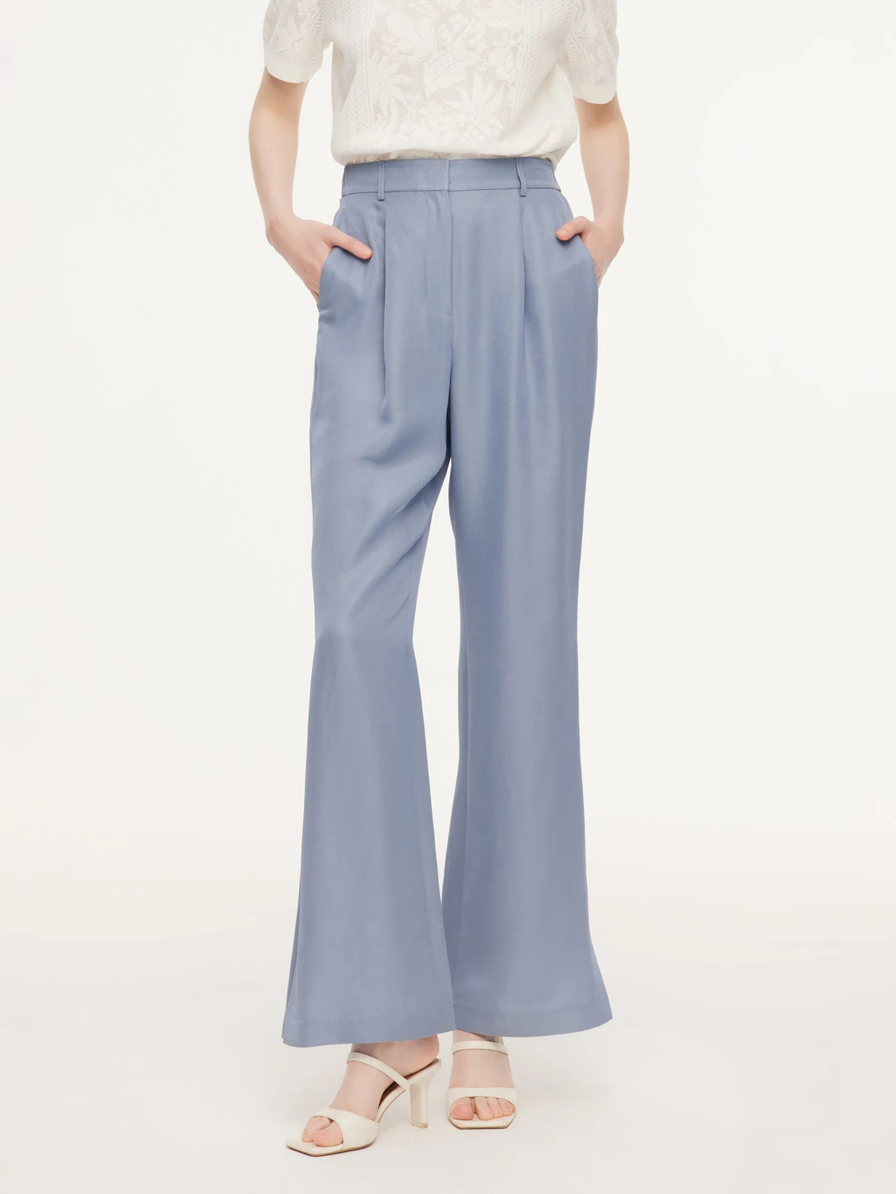 Acetate Tencel Linen Blend Women Suit Pants sold by Goelia