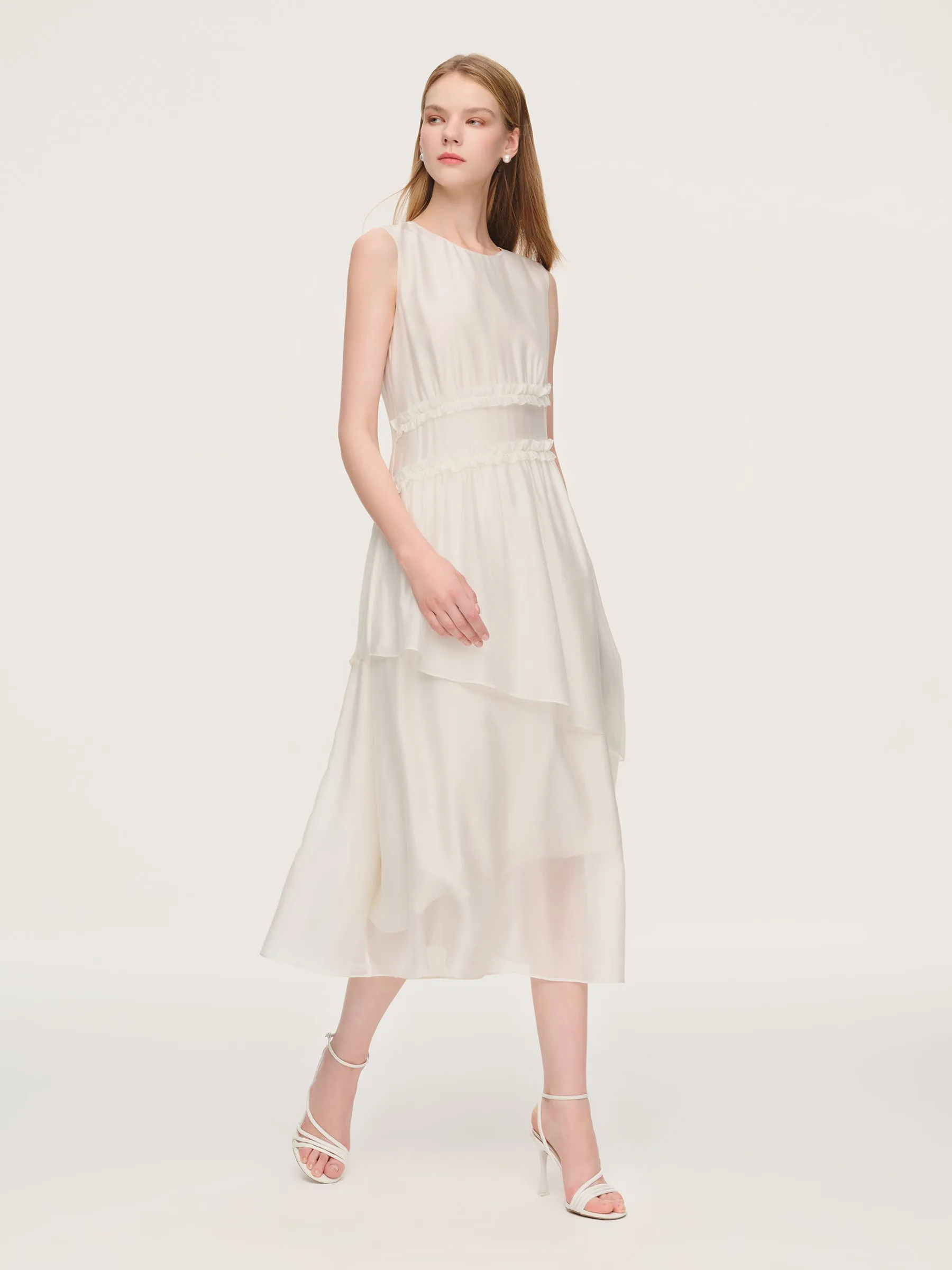 Ruffle Sleeveless Women Tiered Maxi Dress sold by Goelia product image thumbnail 2