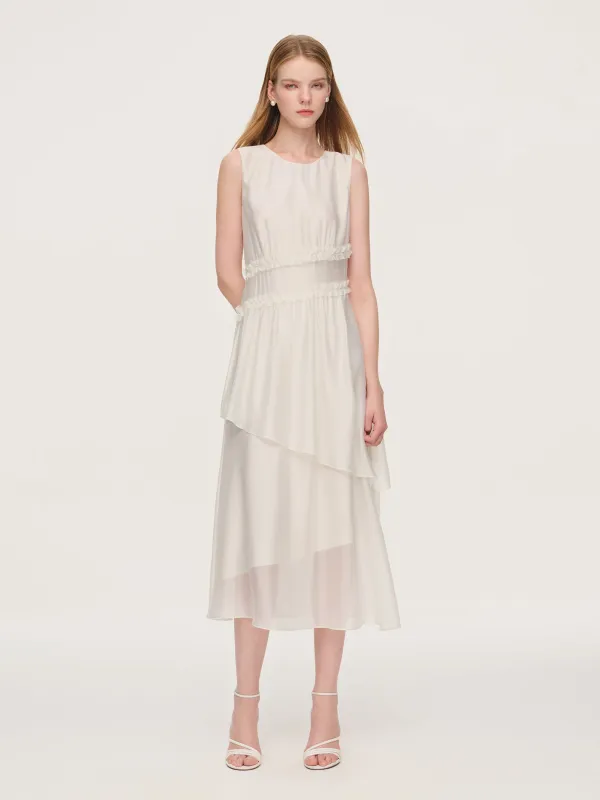 Ruffle Sleeveless Women Tiered Maxi Dress sold by Goelia