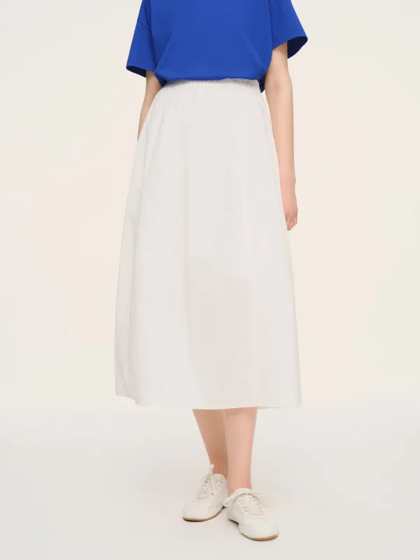 Cotton Blend Elastic Waist Women Skirt sold by Goelia