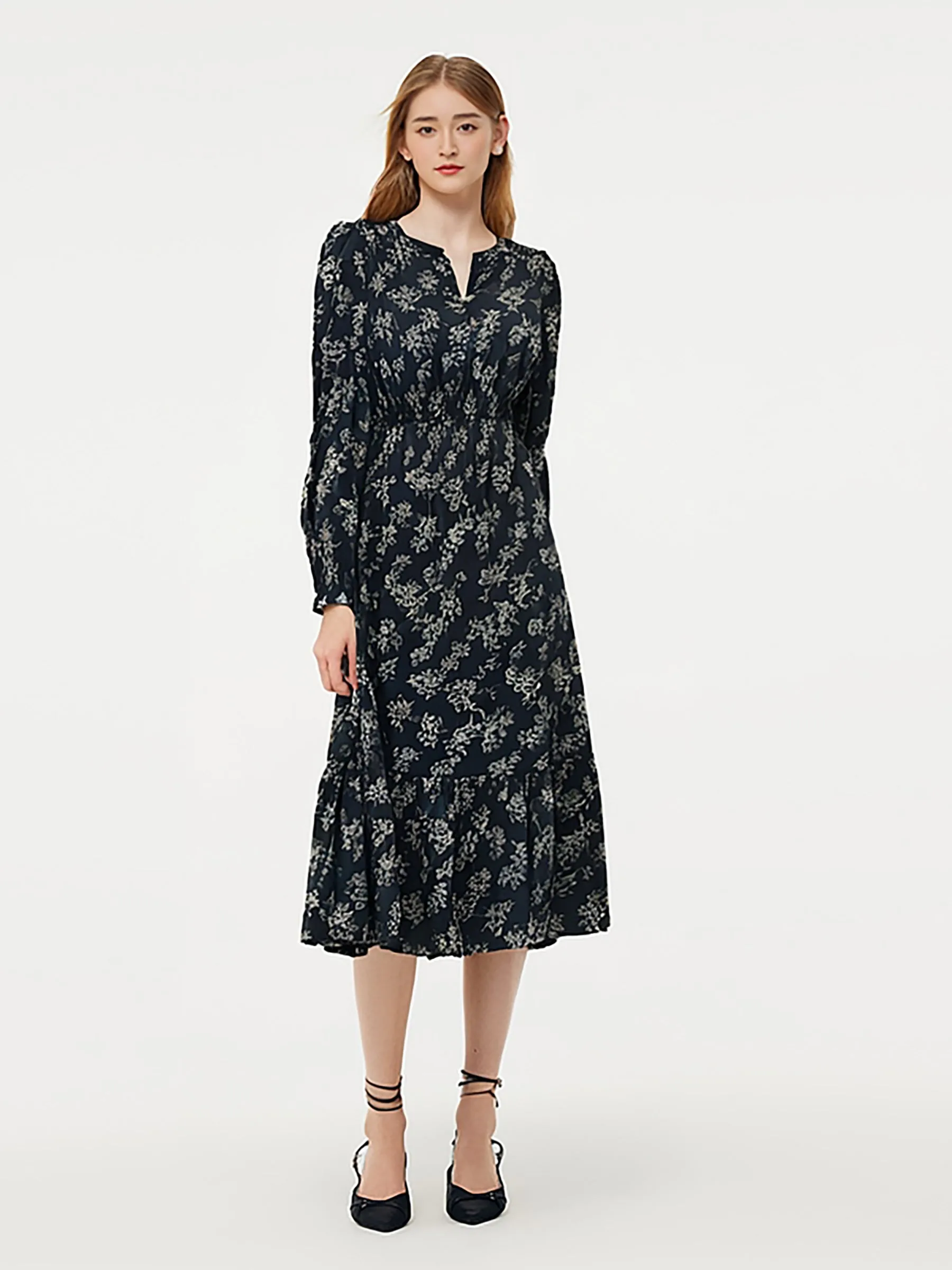 Floral Print Gathered Waist Women Maxi Dress sold by Goelia product image thumbnail 2