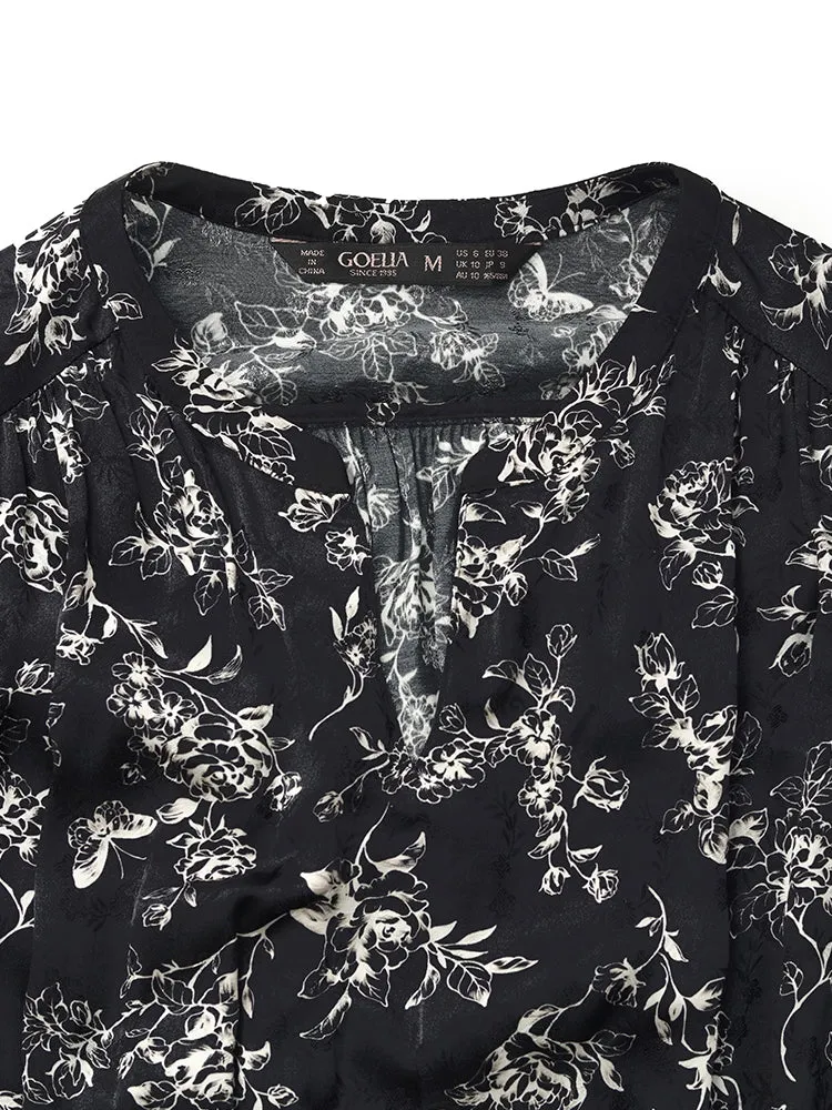 Floral Print Gathered Waist Women Maxi Dress sold by Goelia product image thumbnail 5