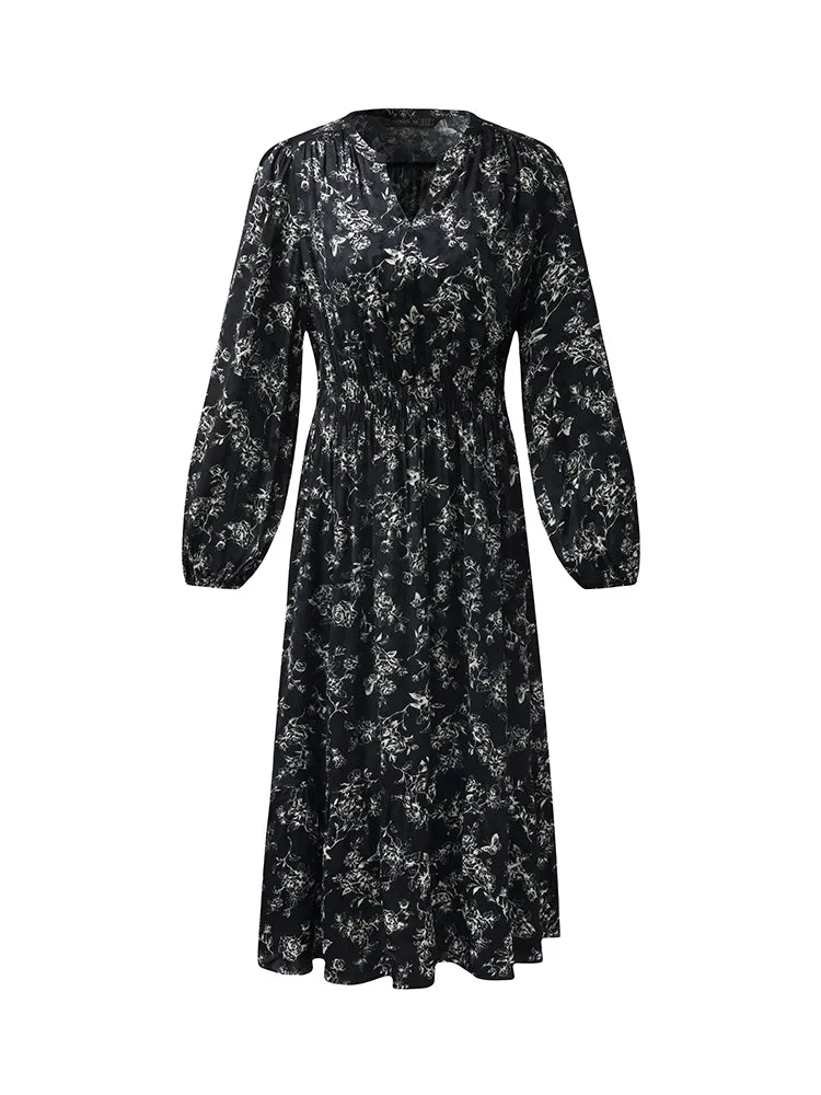 Floral Print Gathered Waist Women Maxi Dress sold by Goelia product image thumbnail 3