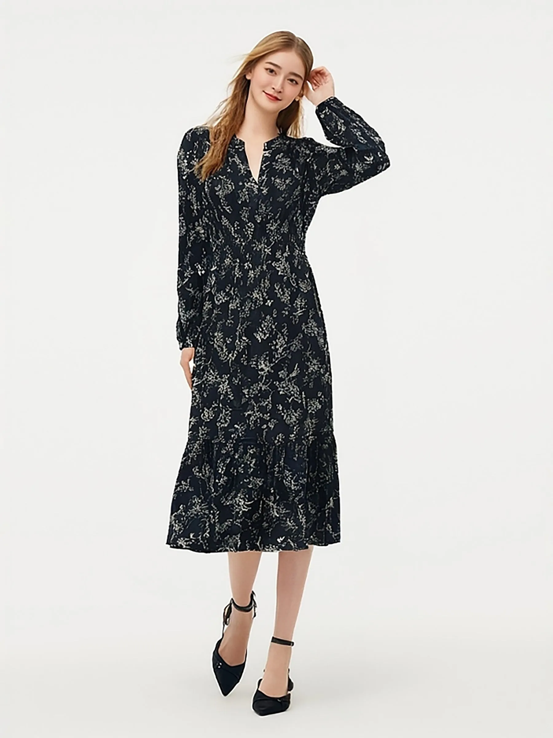 Floral Print Gathered Waist Women Maxi Dress sold by Goelia
