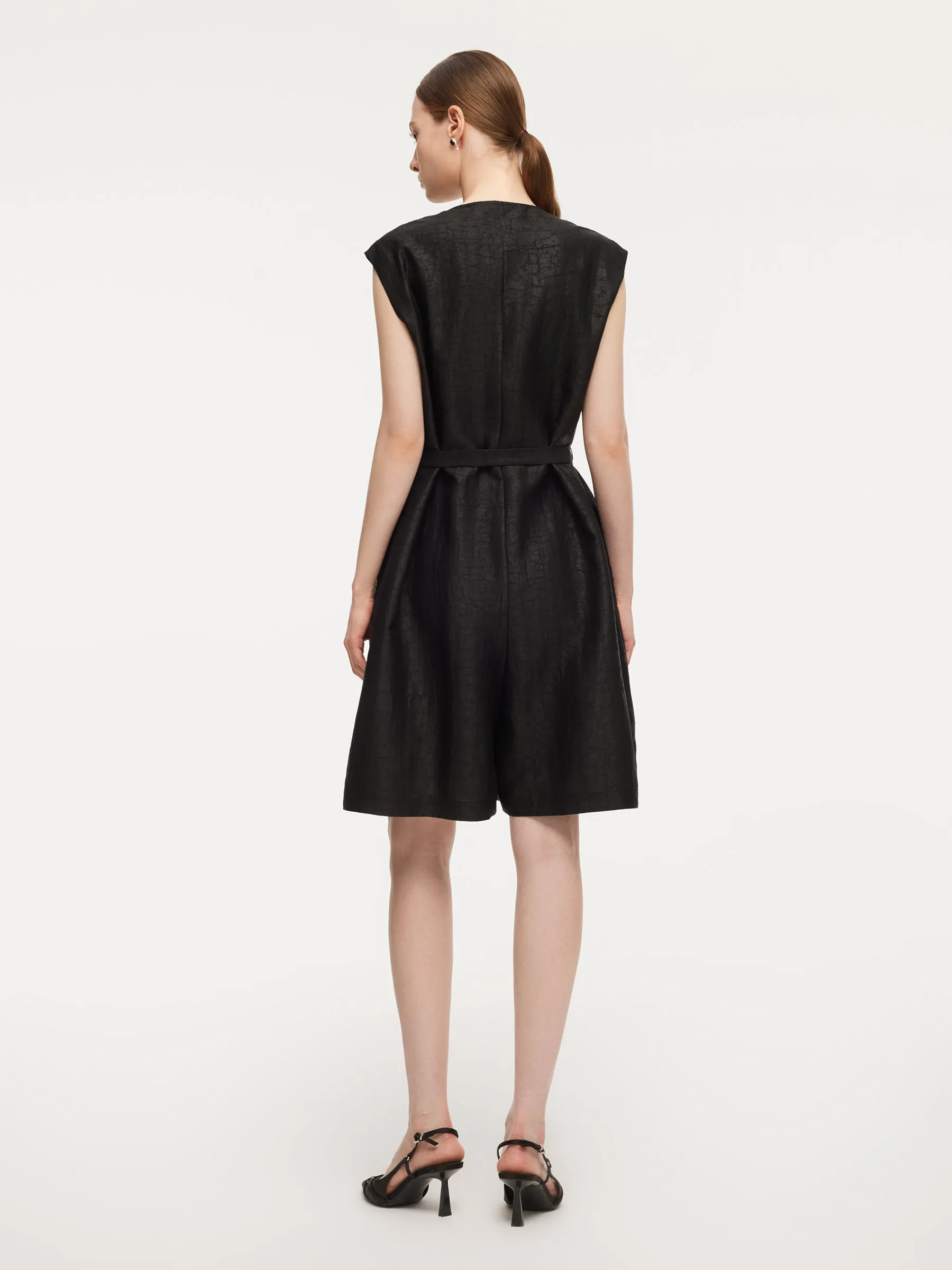 18MM Gambiered Canton Gauze Women Belted Romper sold by Goelia product image thumbnail 3