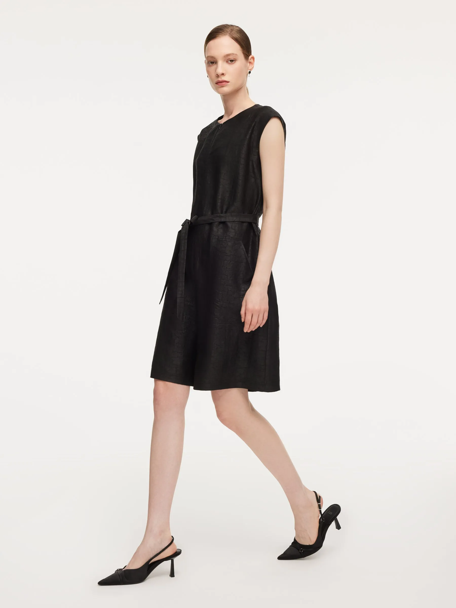 18MM Gambiered Canton Gauze Women Belted Romper sold by Goelia product image thumbnail 5