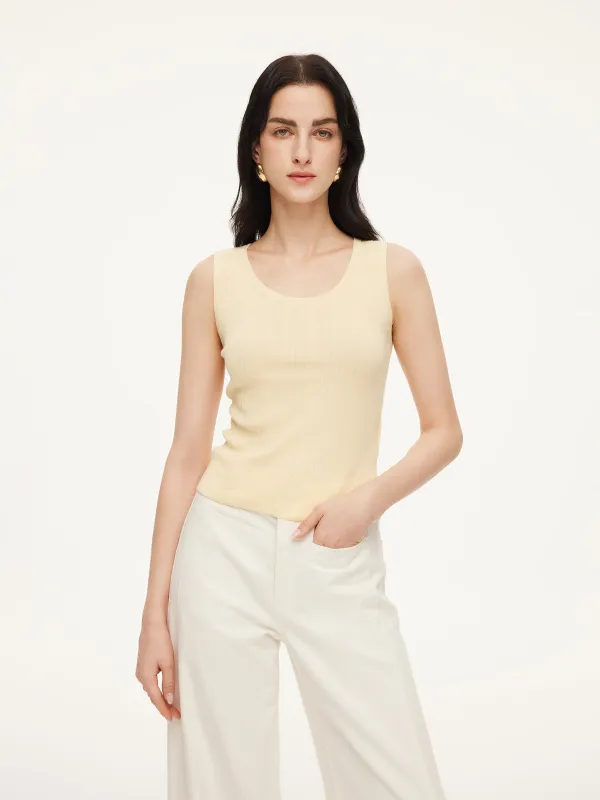 Cotton Mulberry Silk Blend Women Tank Top sold by Goelia