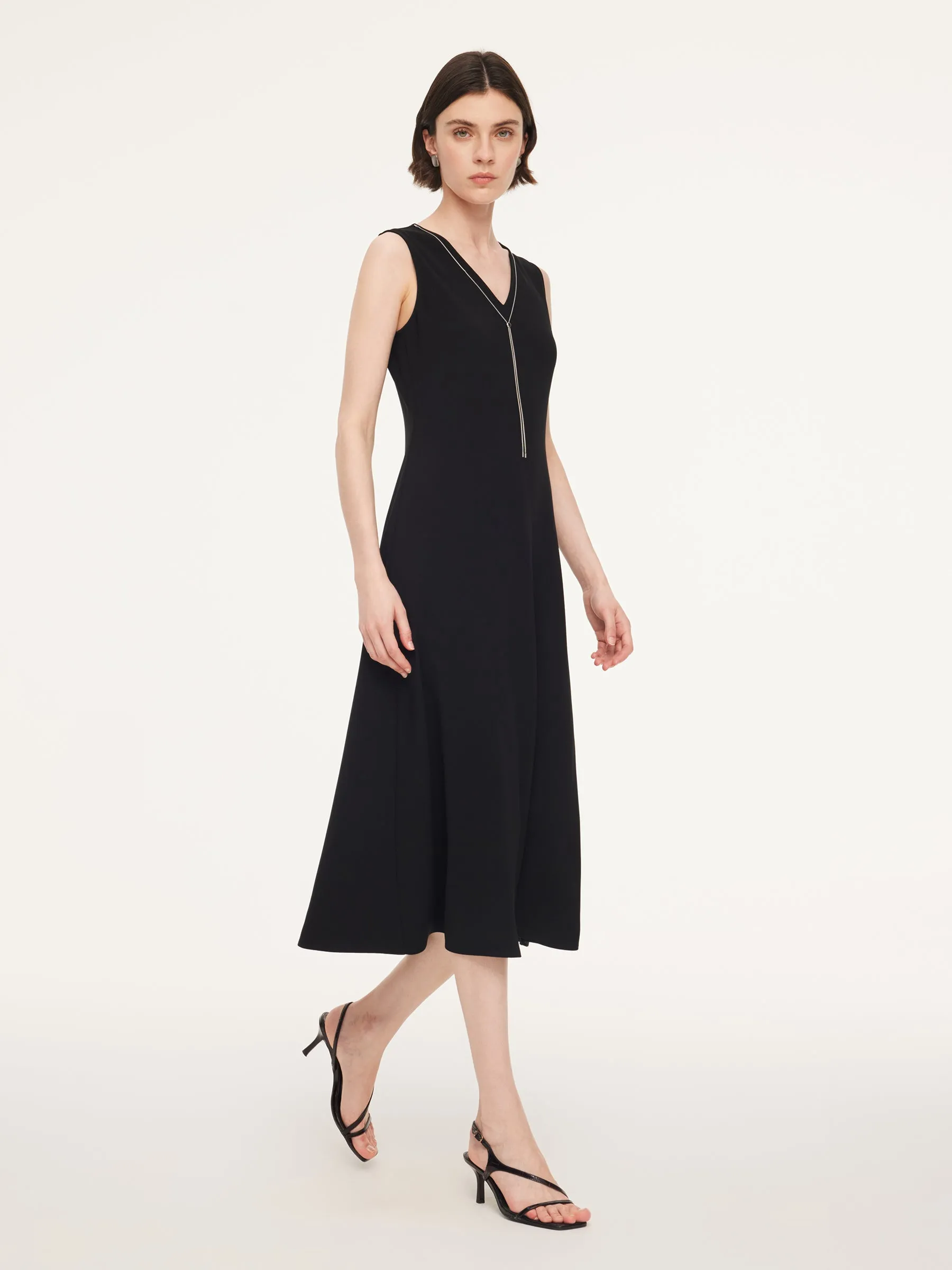 Triacetate Blend V-Neck Women Sleeveless Maxi Dress sold by Goelia product image thumbnail 2