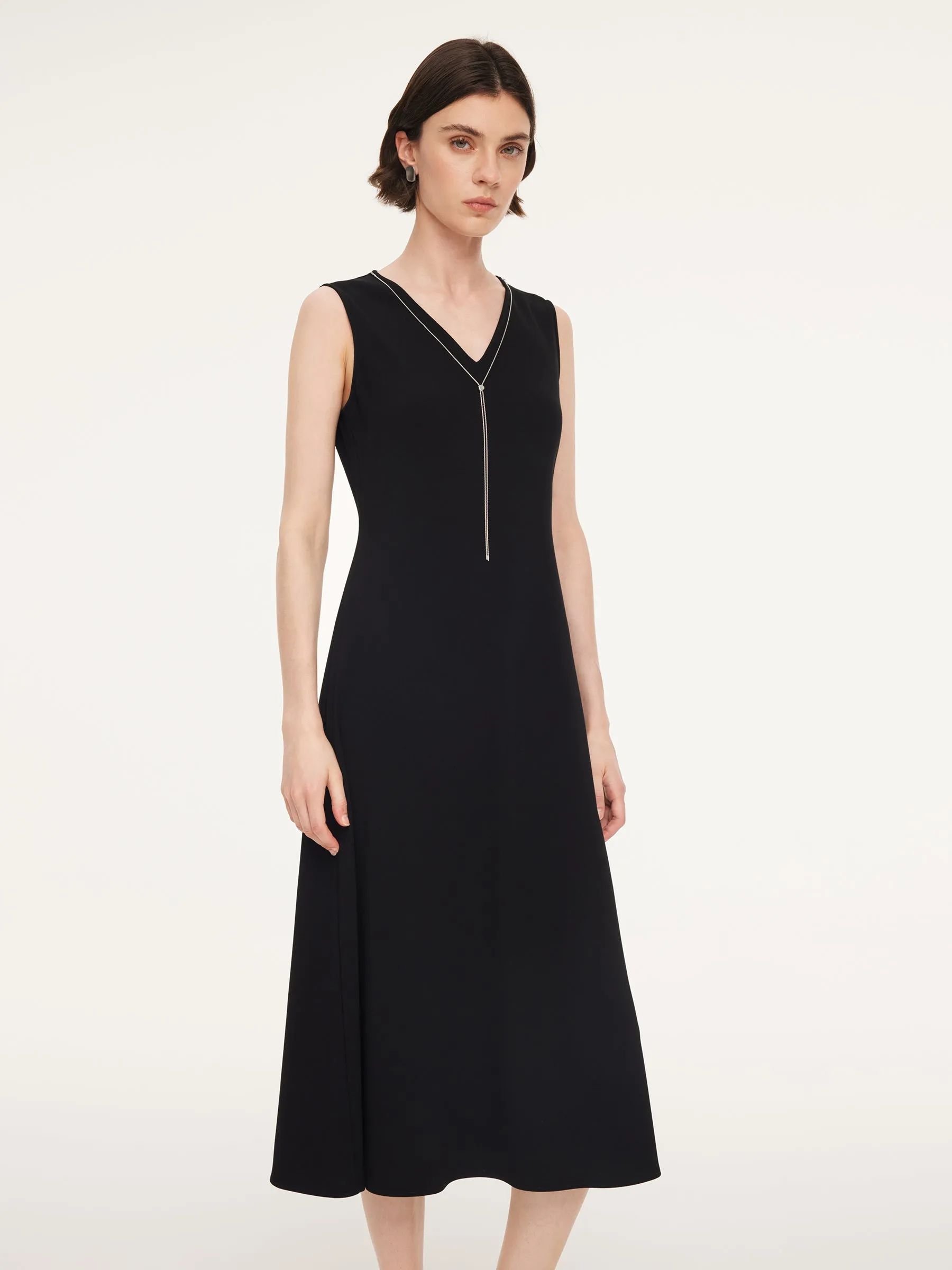 Triacetate Blend V-Neck Women Sleeveless Maxi Dress sold by Goelia product image thumbnail 5
