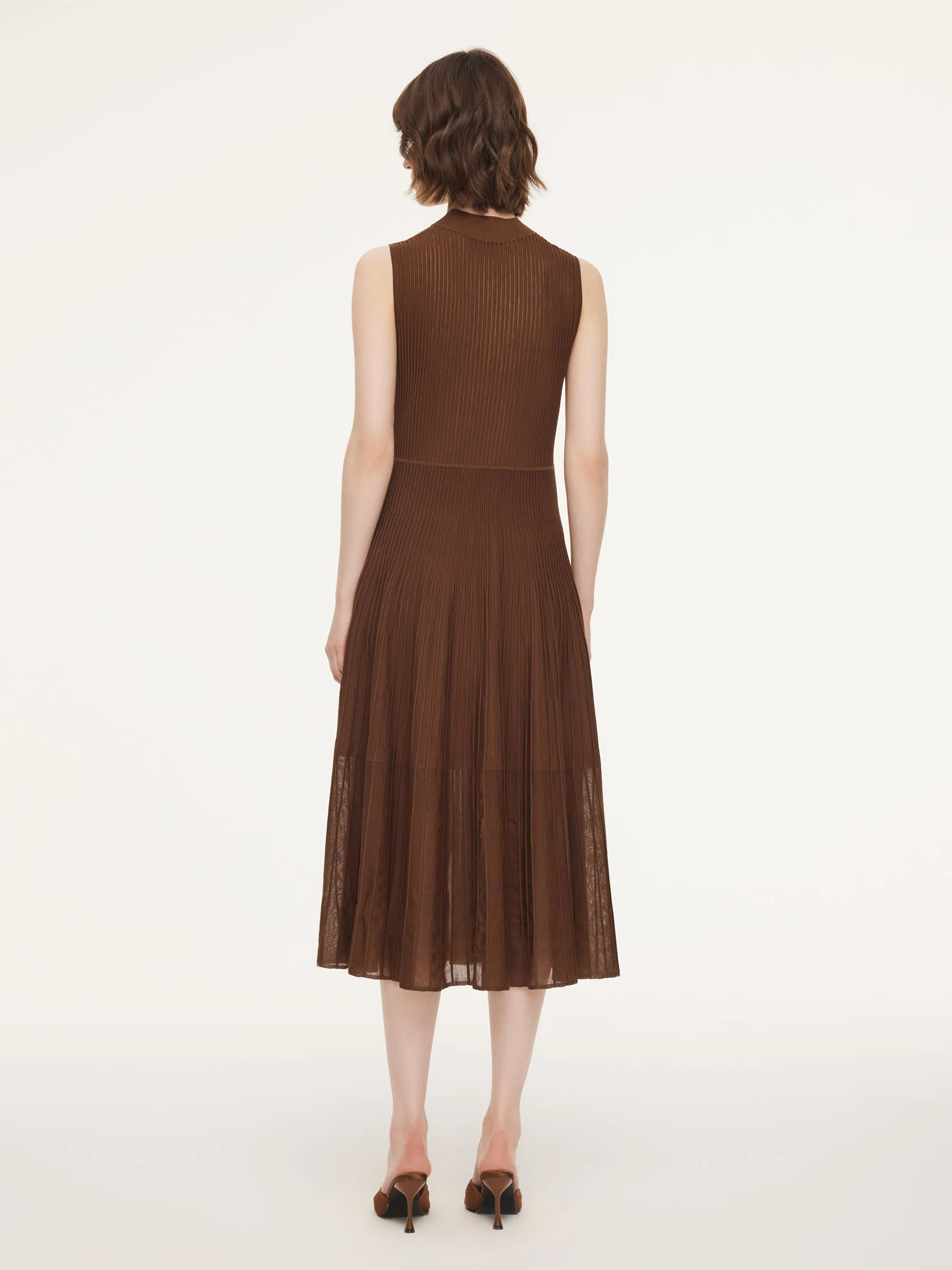 Mock Neck Sleeveless A-Line Women Pleated Maxi Dress sold by Goelia product image thumbnail 4