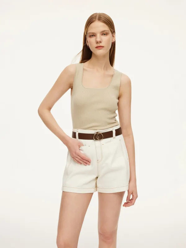 [Preview] Square Neck Women Knit Tank Top sold by Goelia