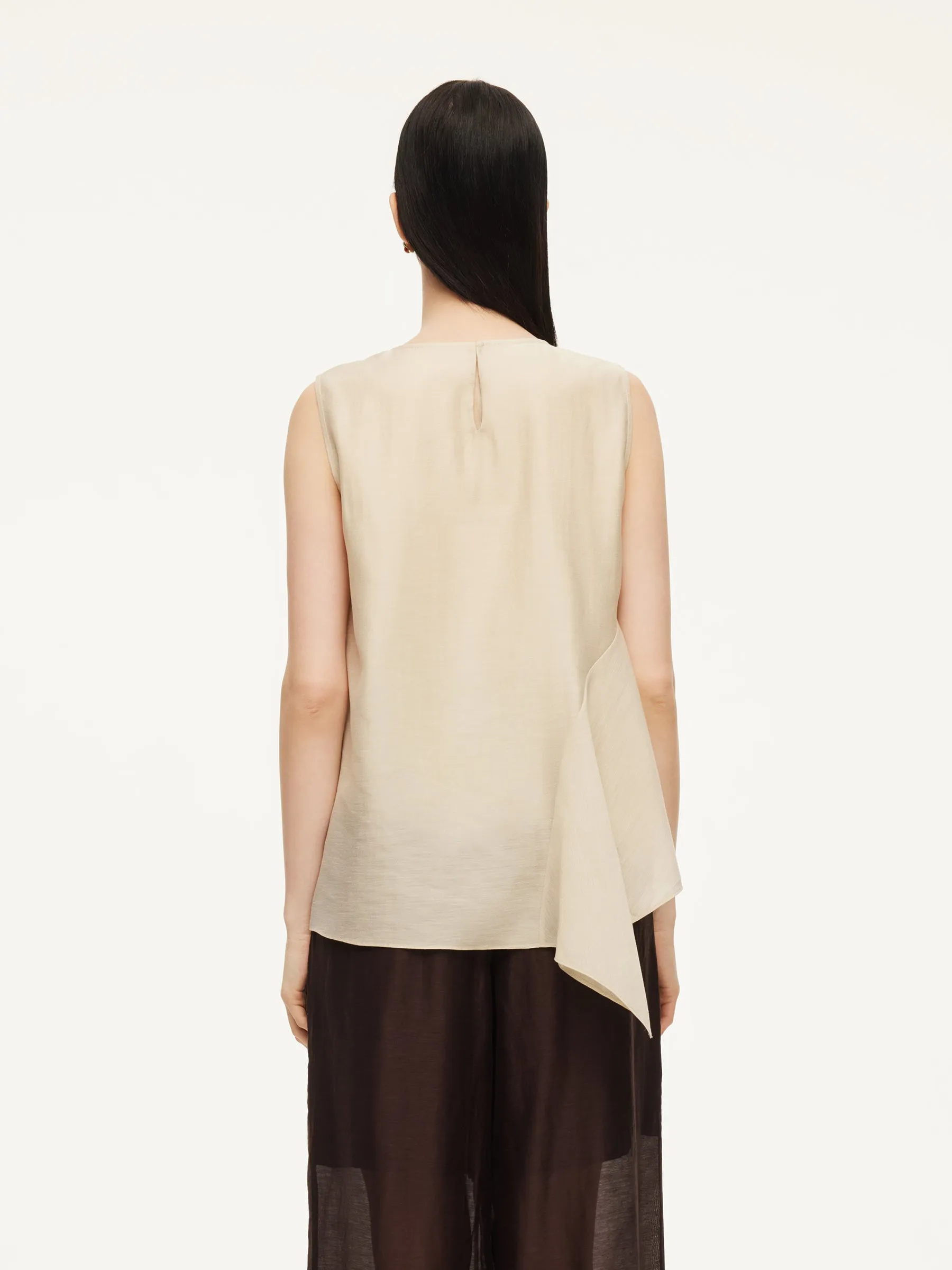 Lyocell Blend Ruffle-Detailing Women Tank Top sold by Goelia product image thumbnail 4