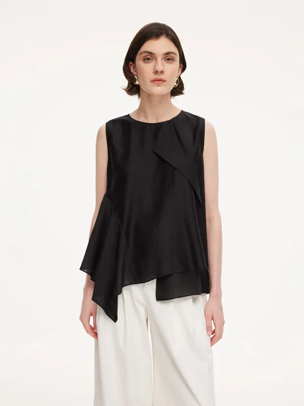 [Preview] Lyocell Blend Ruffle-Detailing Women Tank Top sold by Goelia