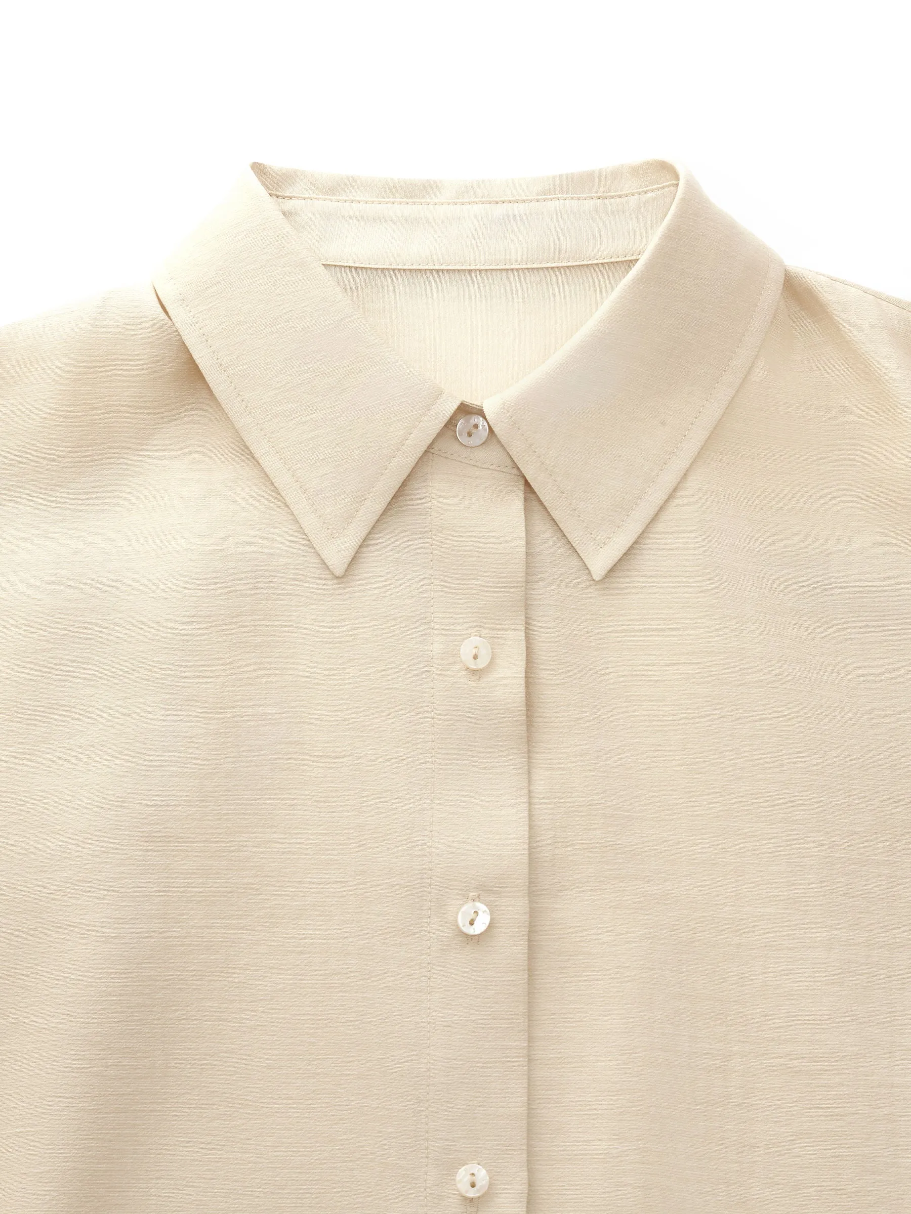 Tencel Acetate Linen Blend Women Sheer Oversized Shirt & Camisole Two-Piece Set sold by Goelia product image thumbnail 5