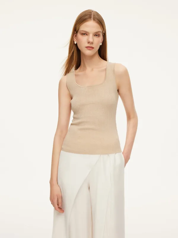 Square Neck Women Knit Tank Top sold by Goelia