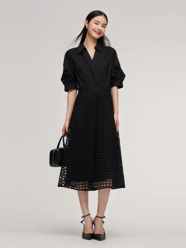 Lace Patchwork Women Maxi Dress made by Goelia