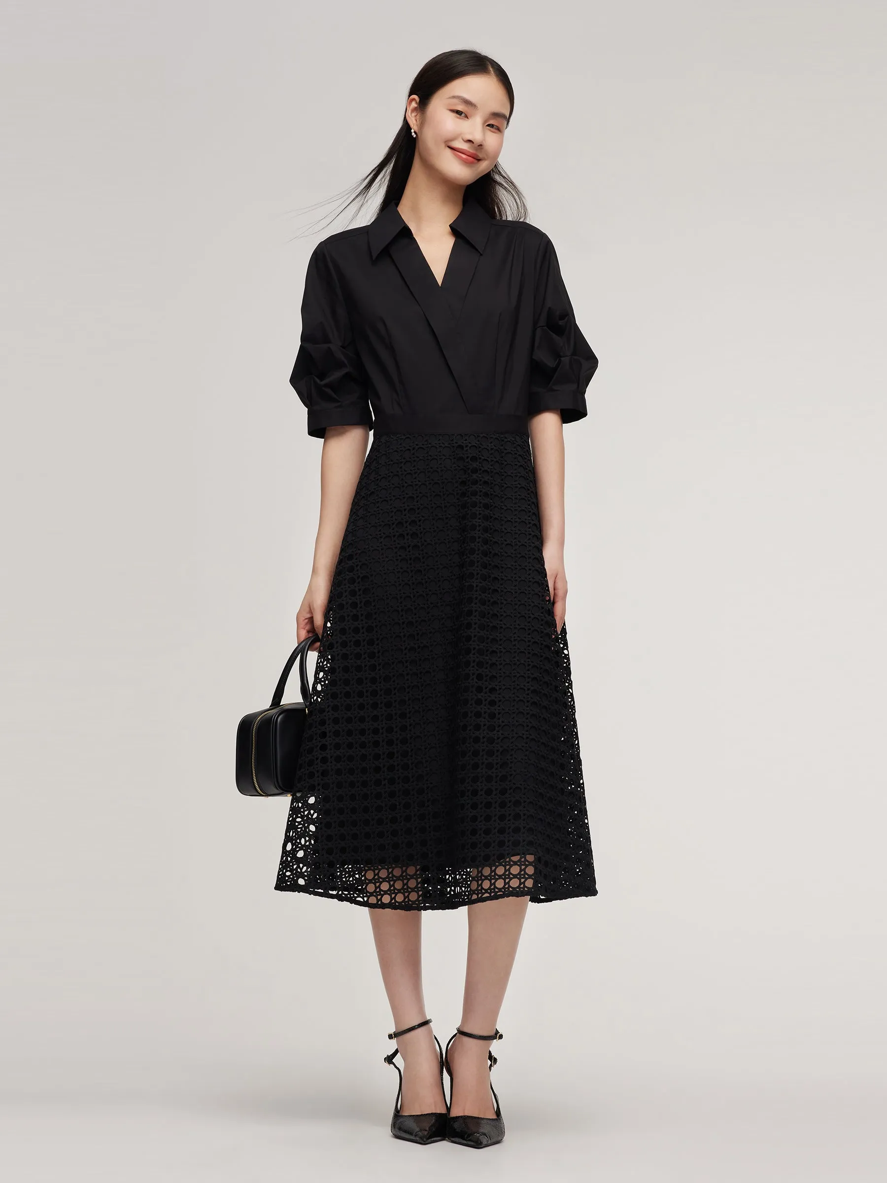 Lace Patchwork Women Maxi Dress sold by Goelia