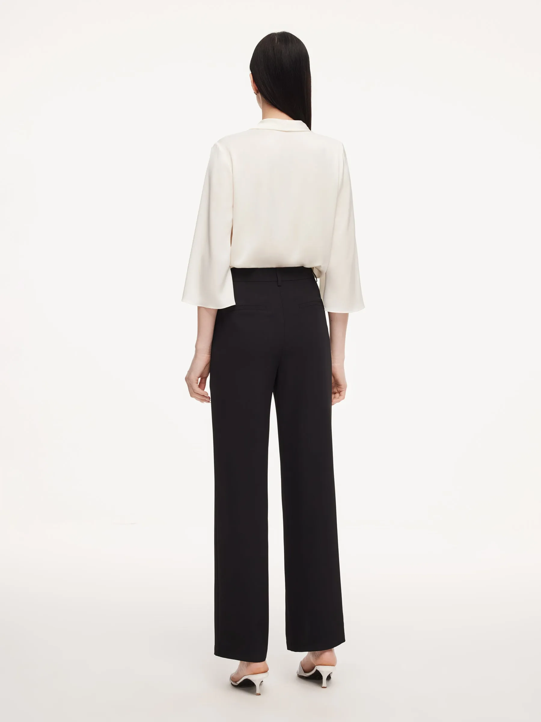 Four-Way Stretch Front Slit Women Micro-Flared Pants sold by Goelia product image thumbnail 3