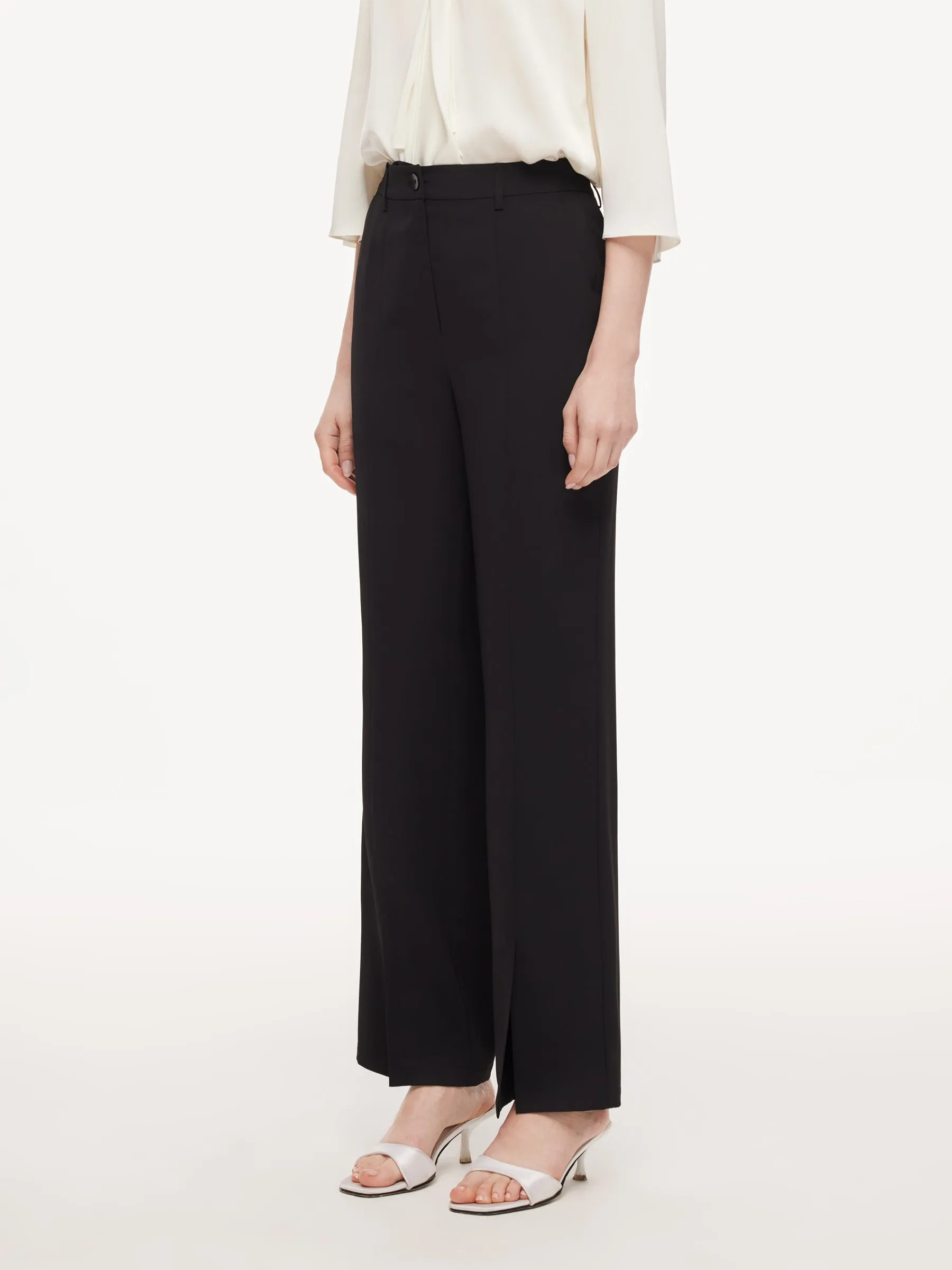 Four-Way Stretch Front Slit Women Micro-Flared Pants sold by Goelia product image thumbnail 4