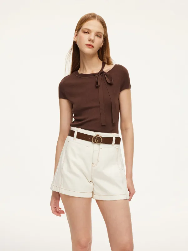 [Preview] Triacetate Lyocell Blend Women Ribbon Knit Top made by Goelia