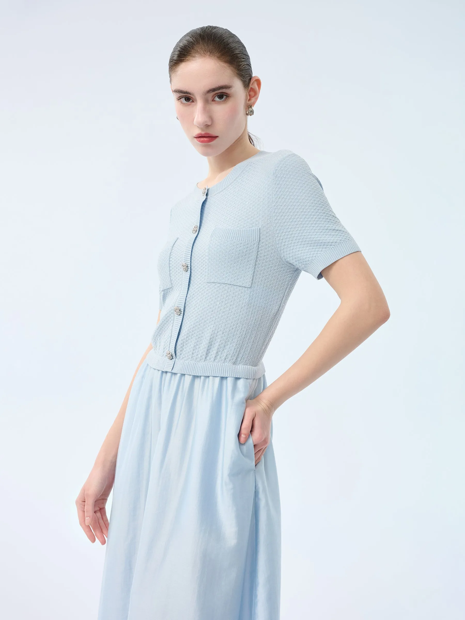 Lyocell Blend Patchwork Women Midi Dress sold by Goelia product image thumbnail 5