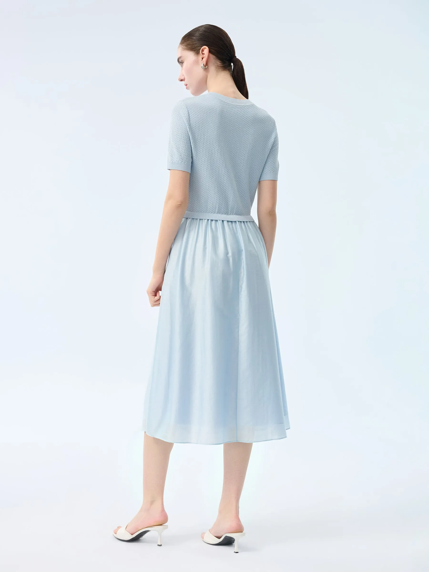 Lyocell Blend Patchwork Women Midi Dress sold by Goelia product image thumbnail 3