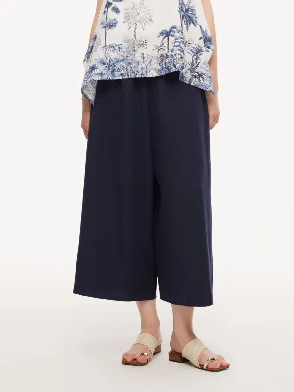 Linen Blend A-Line Women Culottes made by Goelia
