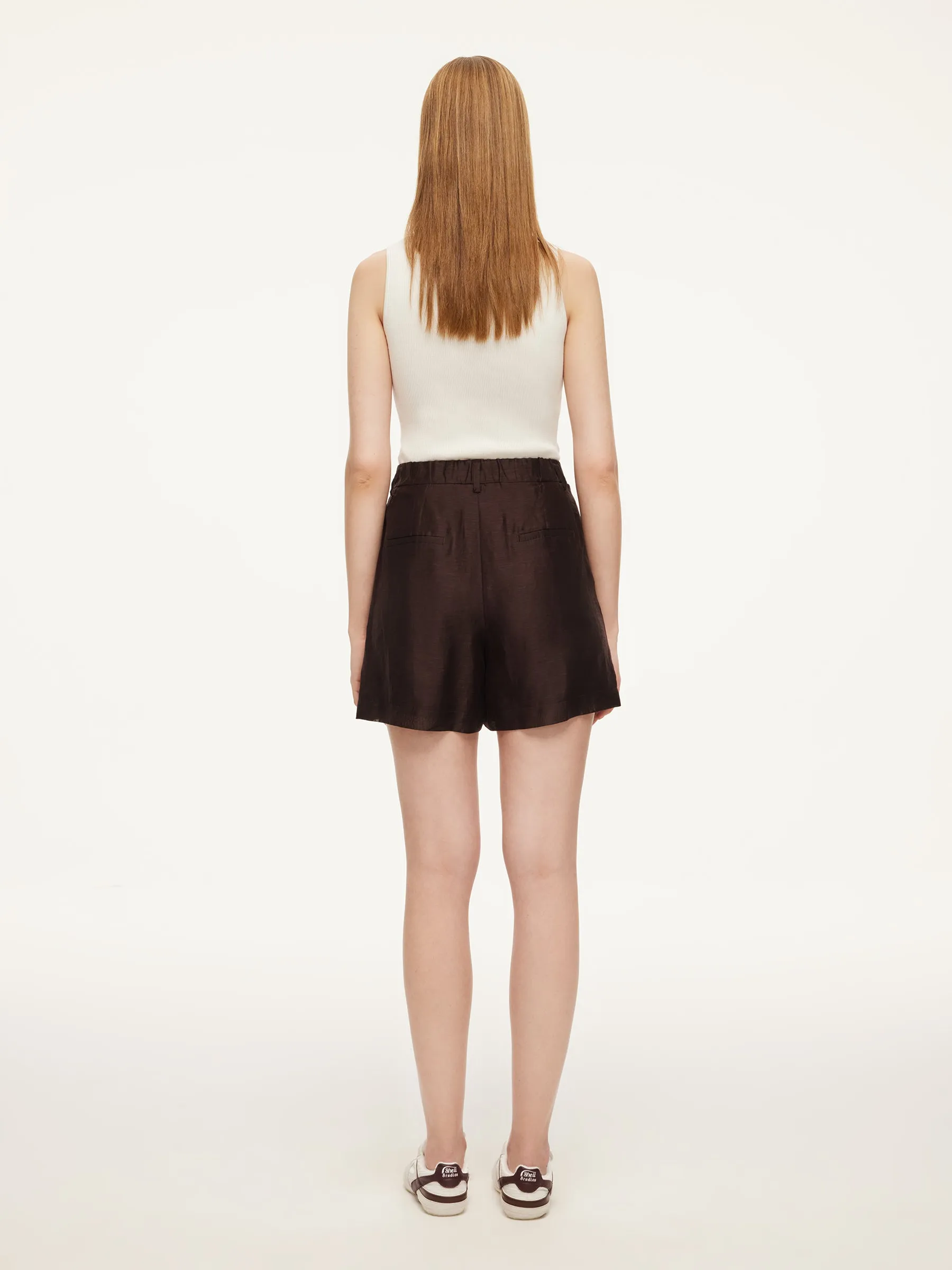 Tencel Linen Blend Women A-Line Shorts sold by Goelia product image thumbnail 4