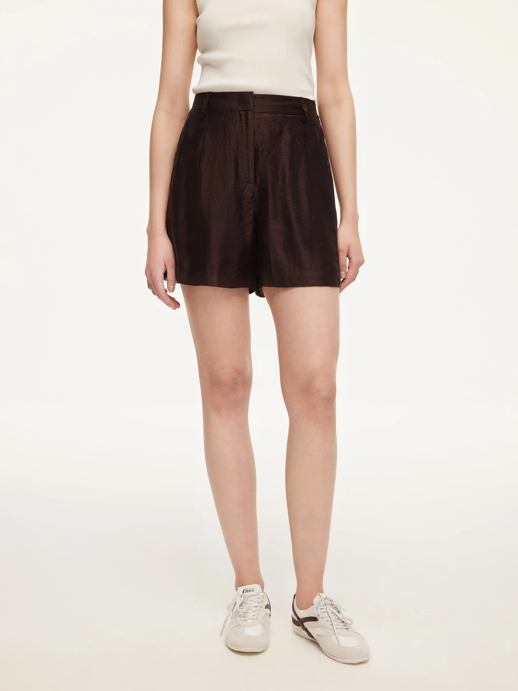 Tencel Linen Blend Women A-Line Shorts sold by Goelia product image thumbnail 2