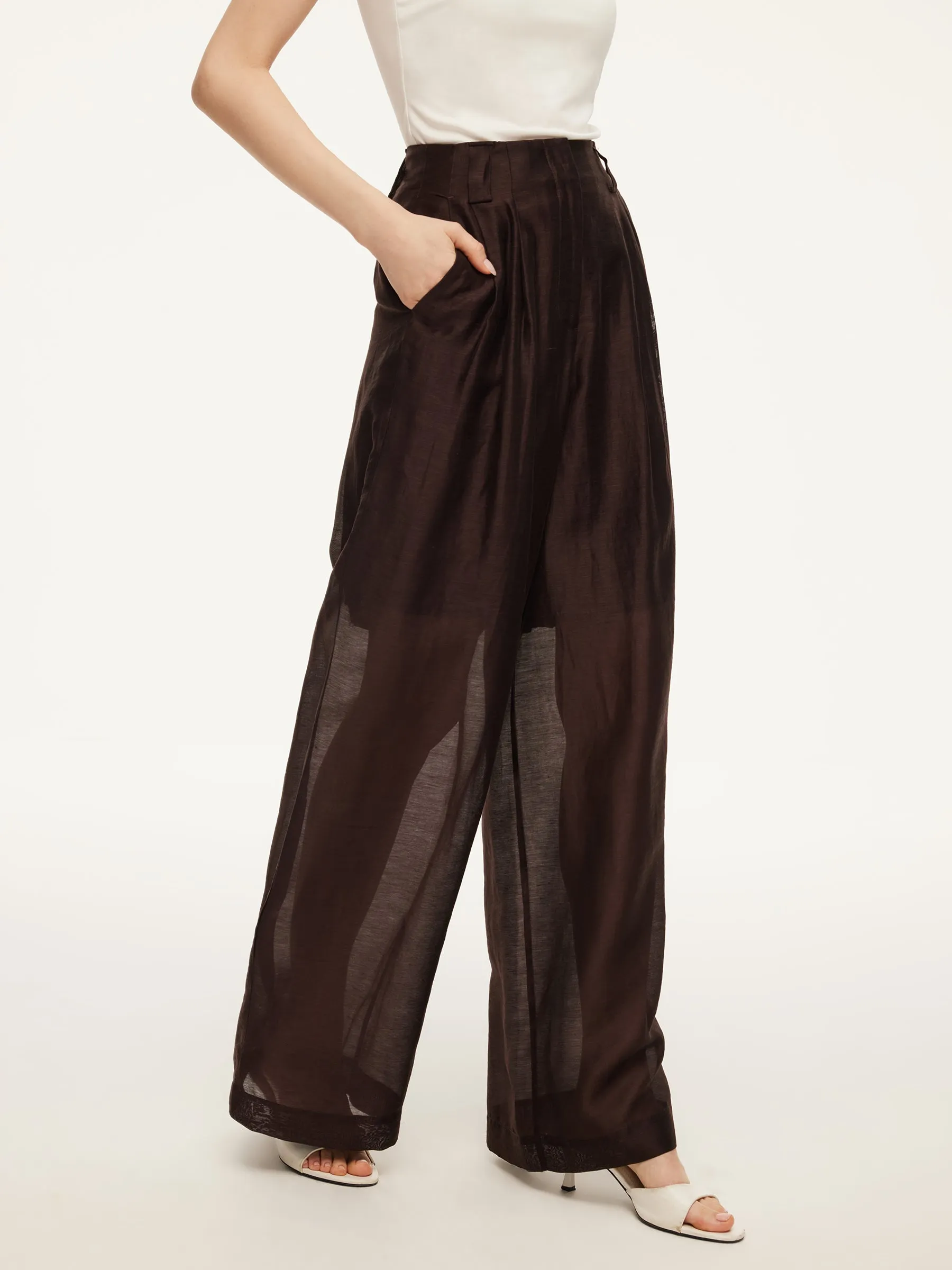 Tencel Linen Blend Women Straight Leg Pants sold by Goelia product image thumbnail 2