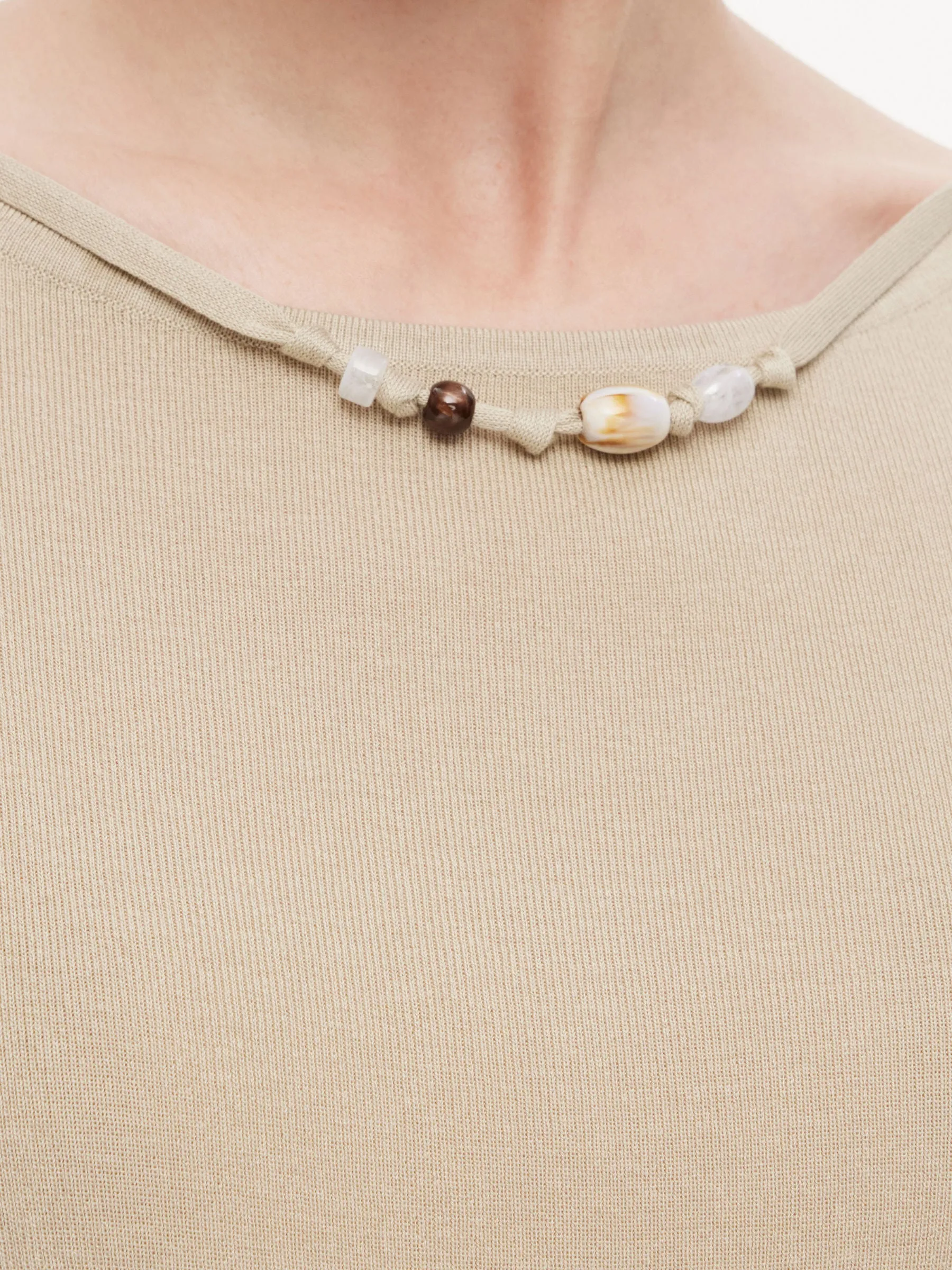 Tencel Mulberry Silk Blend Women Knit Top With Detachable Necklace sold by Goelia product image thumbnail 5
