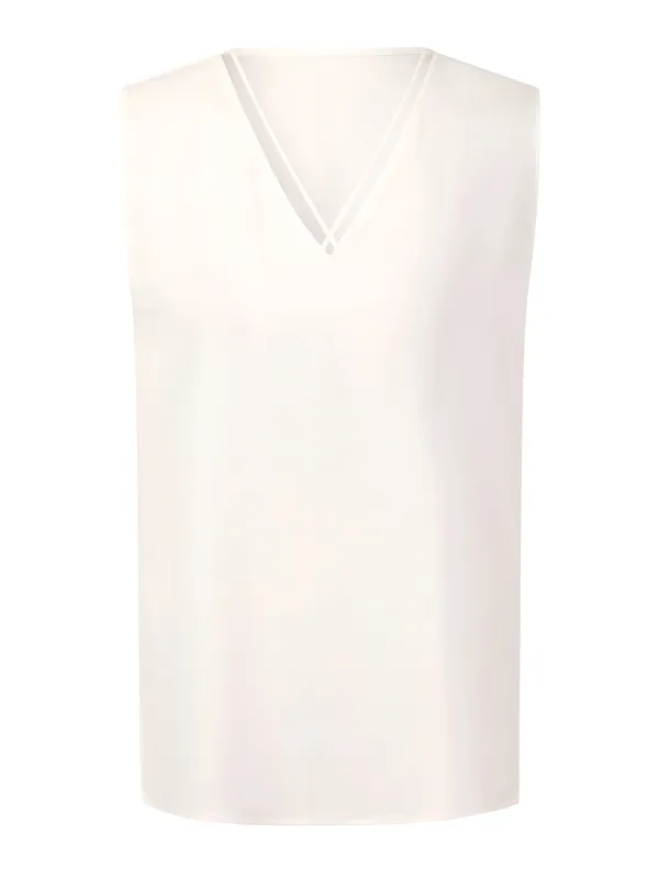 Triacetate Blend Women V-Neck Tank Top made by Goelia