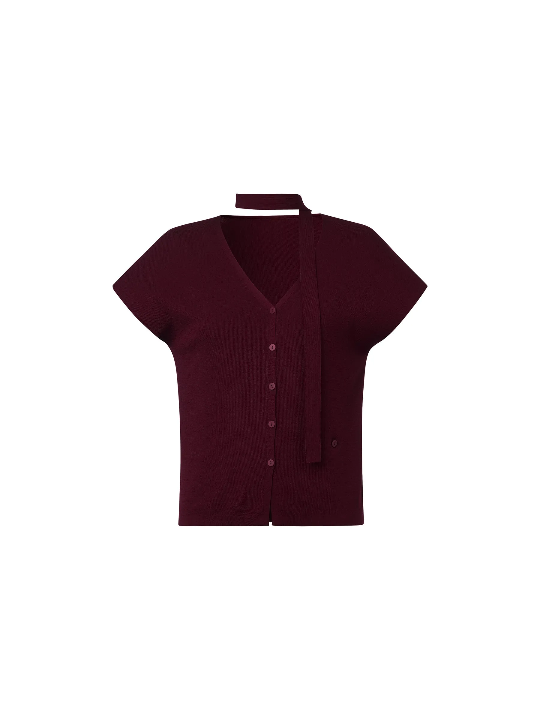 Lyocell Blend V-Neck Women Cardigan With Ribbon sold by Goelia product image thumbnail 3