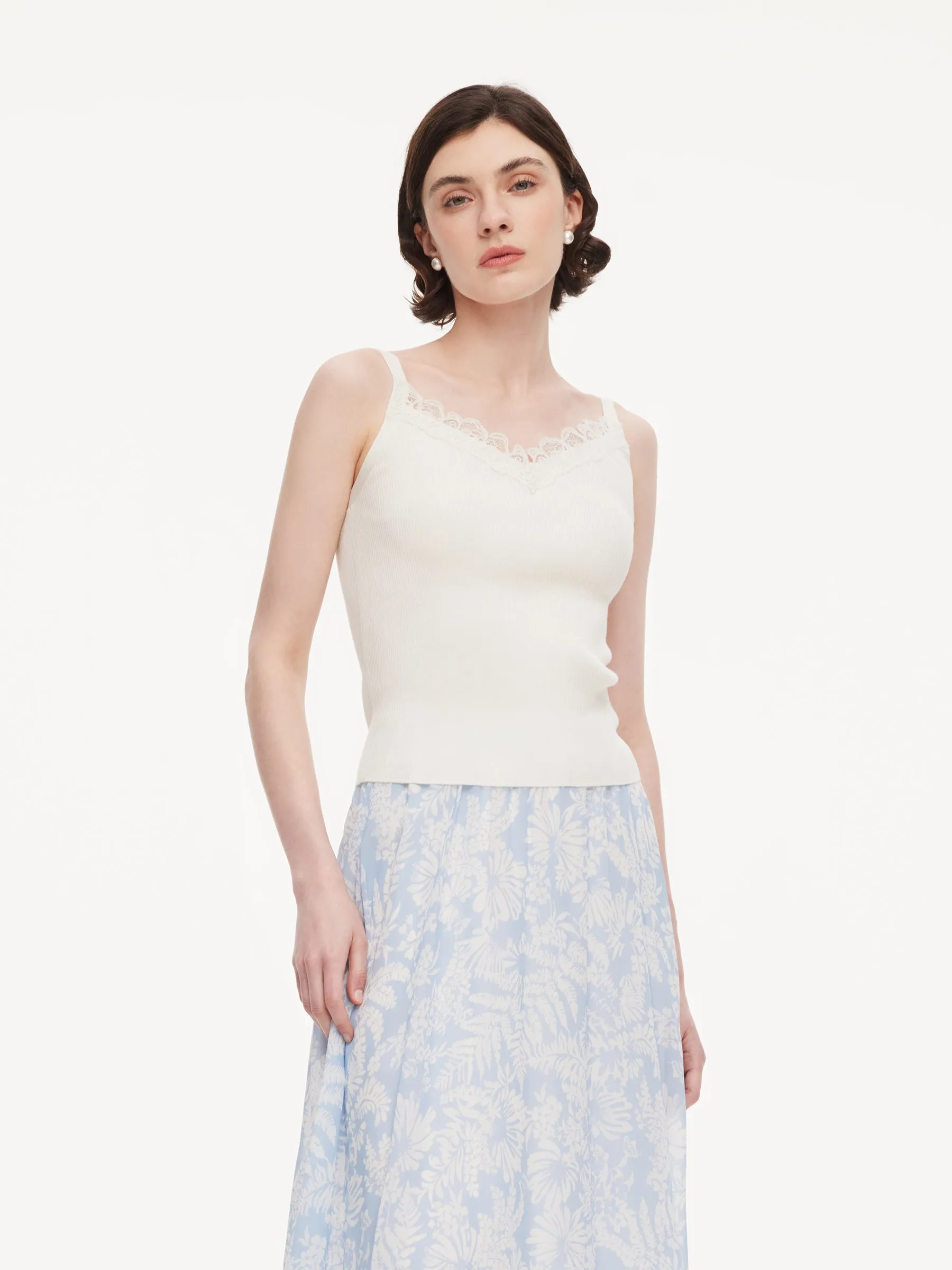 Triacetate Lyocell Blend Lace Trim Women Camisole sold by Goelia product image thumbnail 3