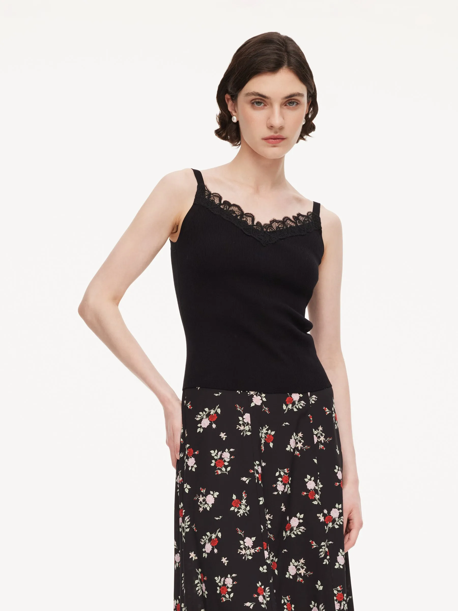 Triacetate Lyocell Blend Lace Trim Women Camisole sold by Goelia product image thumbnail 2
