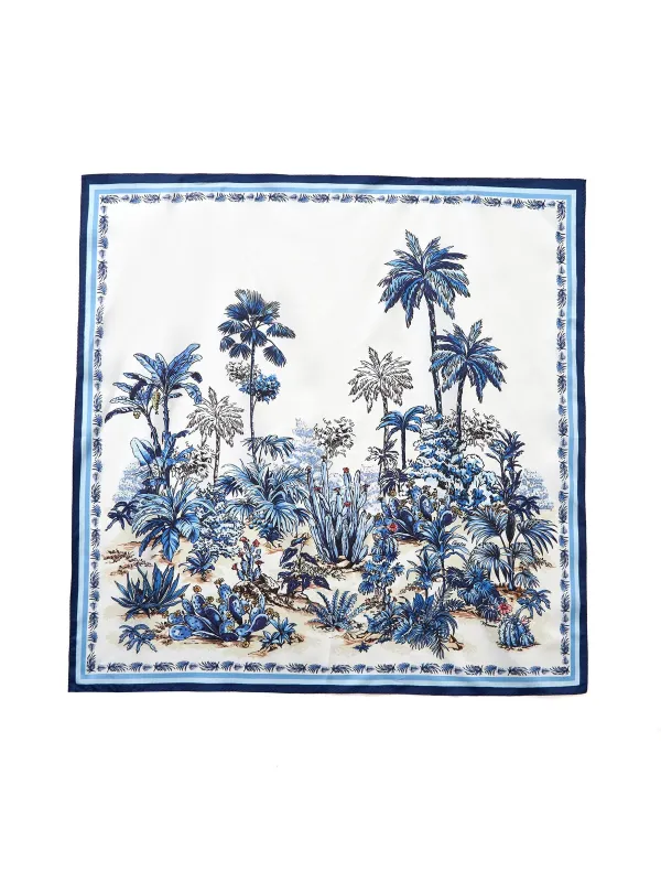 14MM Mulberry Silk Floral Print Women Scarf made by Goelia