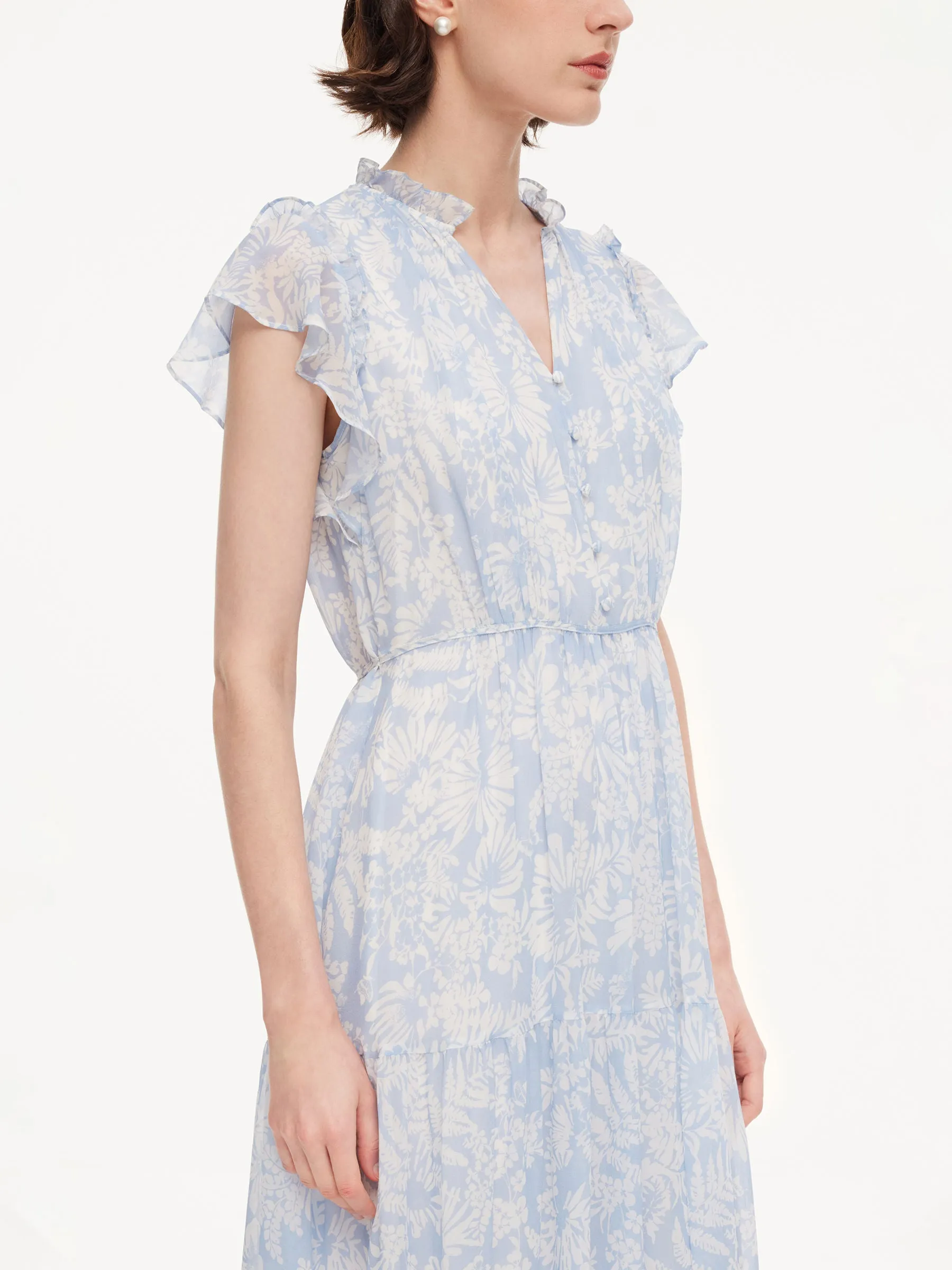 10MM Mulberry Silk Floral Print Women Maxi Dress sold by Goelia product image thumbnail 5