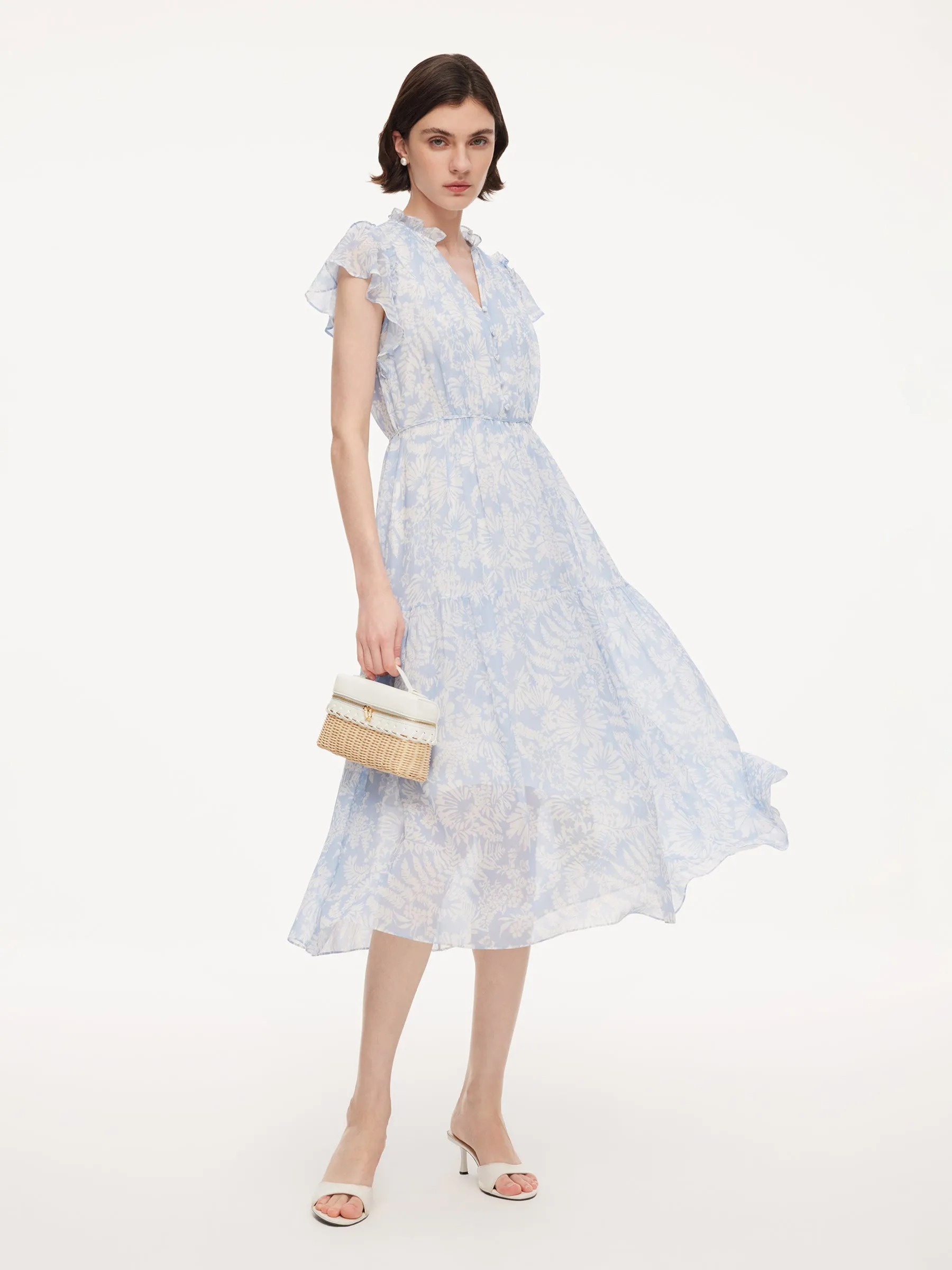 10MM Mulberry Silk Floral Print Women Maxi Dress sold by Goelia product image thumbnail 4